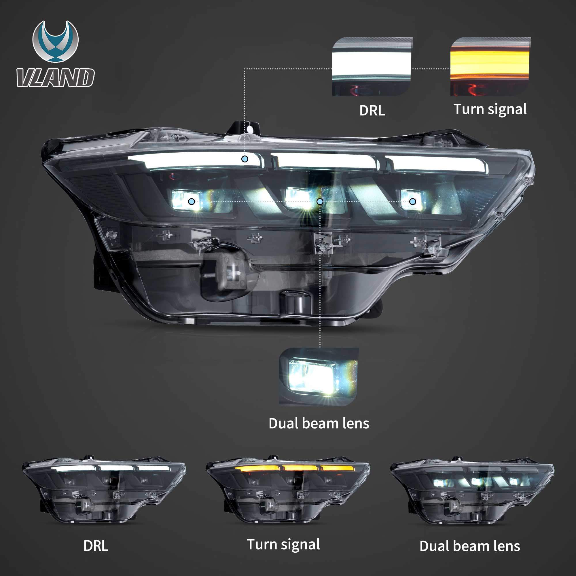 23-26 Ford Mustang: LED Projector Headlights - Chrome photo 4