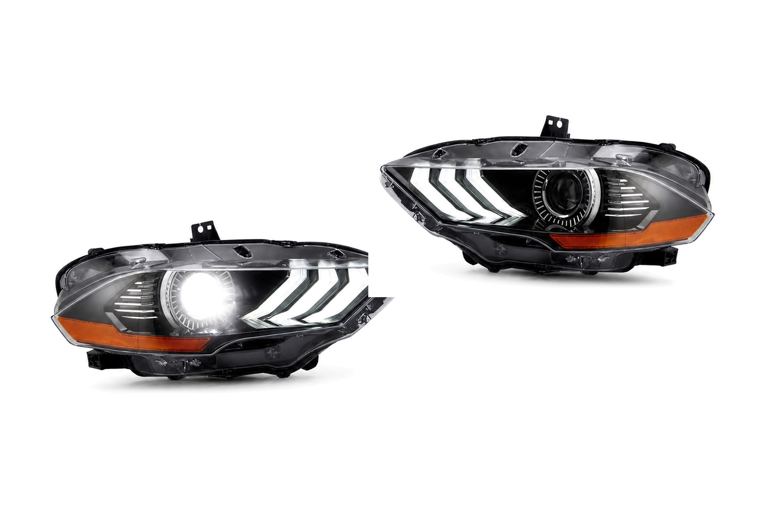 18-24 Ford Mustang: LED Projector Headlights - Black