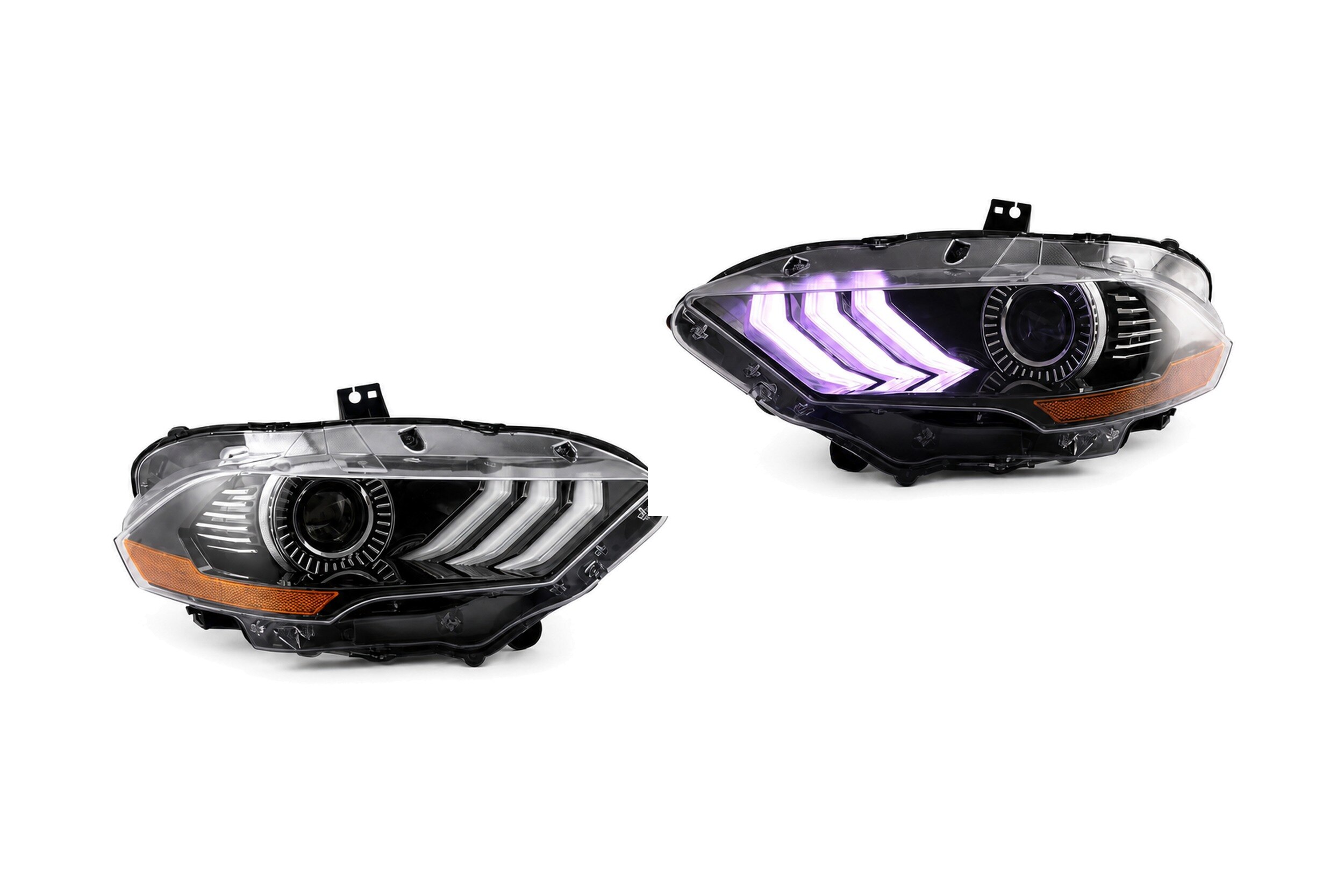 18-26 Ford Mustang: LED Projector Headlights RGB - Black