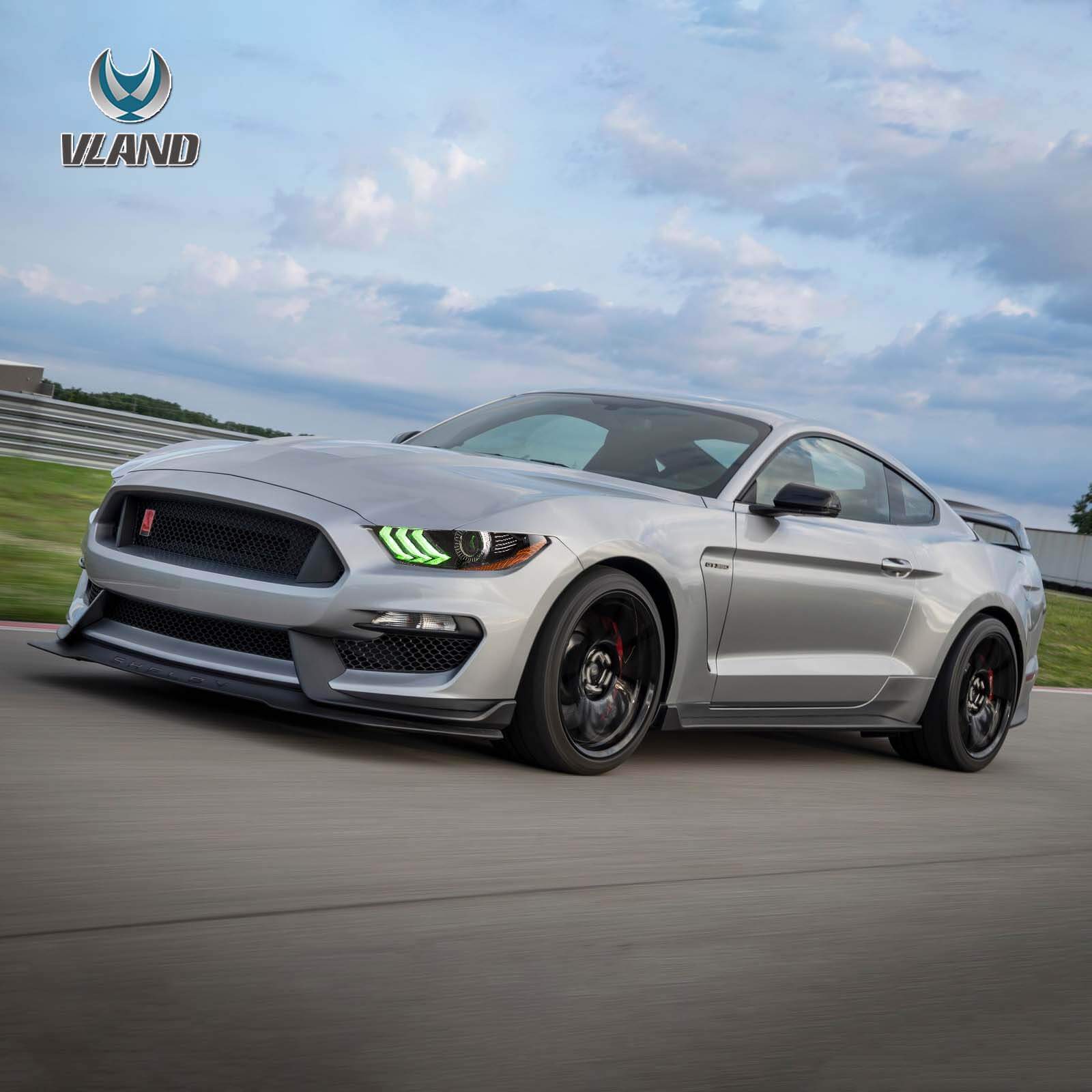 18-26 Ford Mustang: LED Projector Headlights RGB - Black photo 4