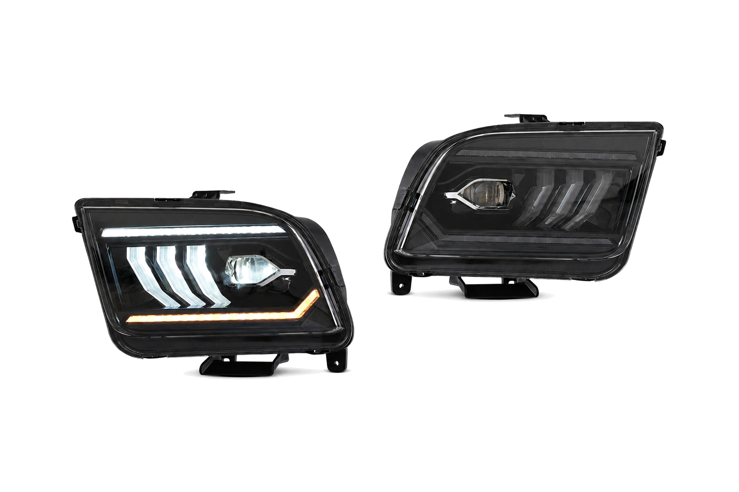 05-09 Ford Mustang: LED Projector Headlights - Black