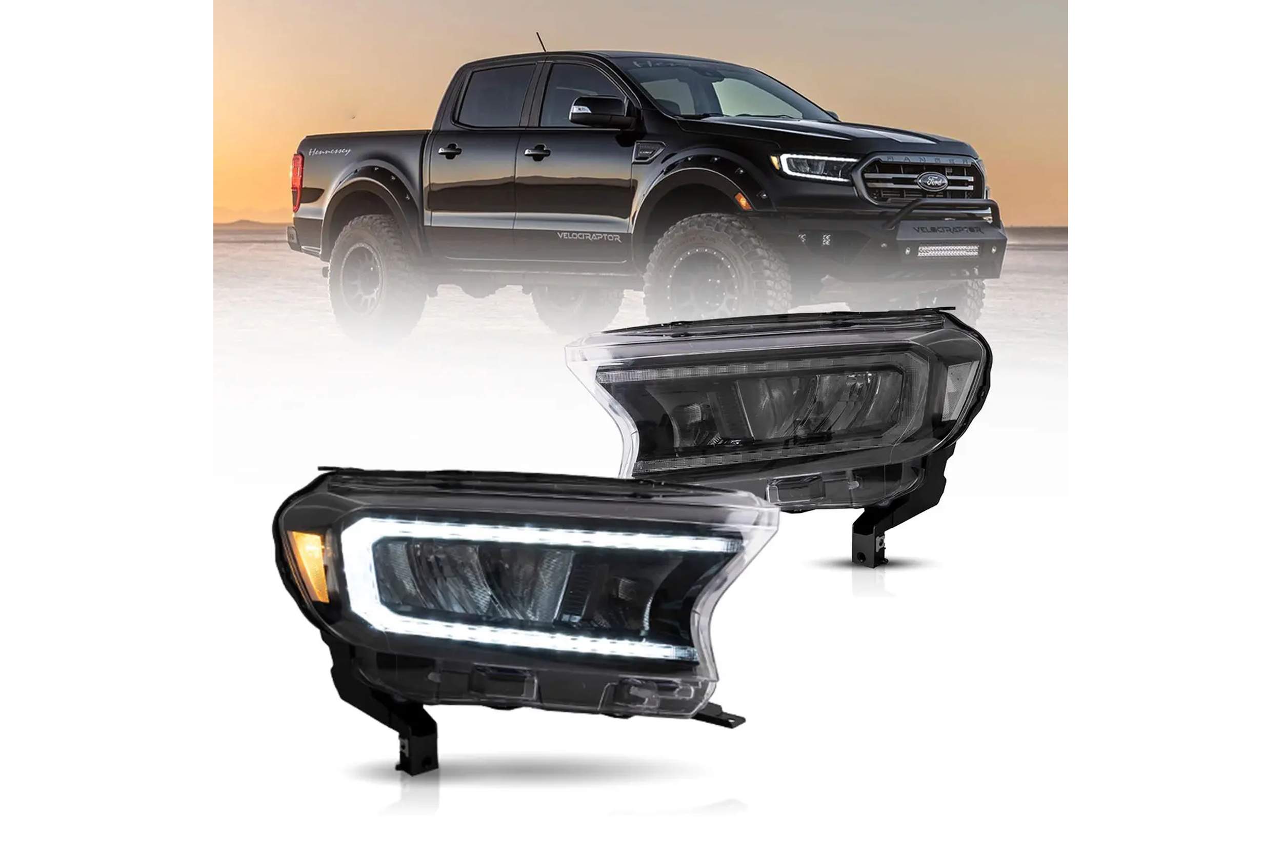 19-23 Ford Ranger: LED Headlights - Chrome/Clear photo 2