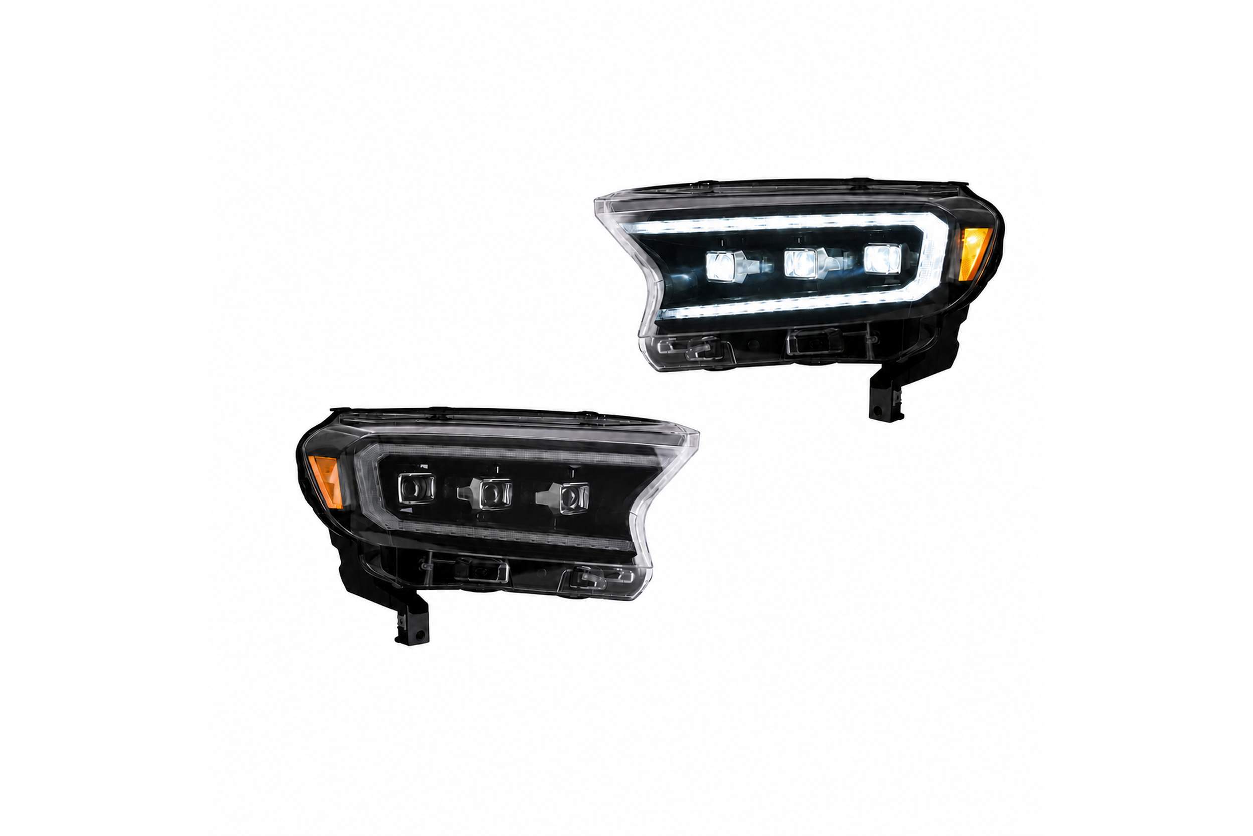 19-23 Ford Ranger: LED Projector Headlights - Black/Amber