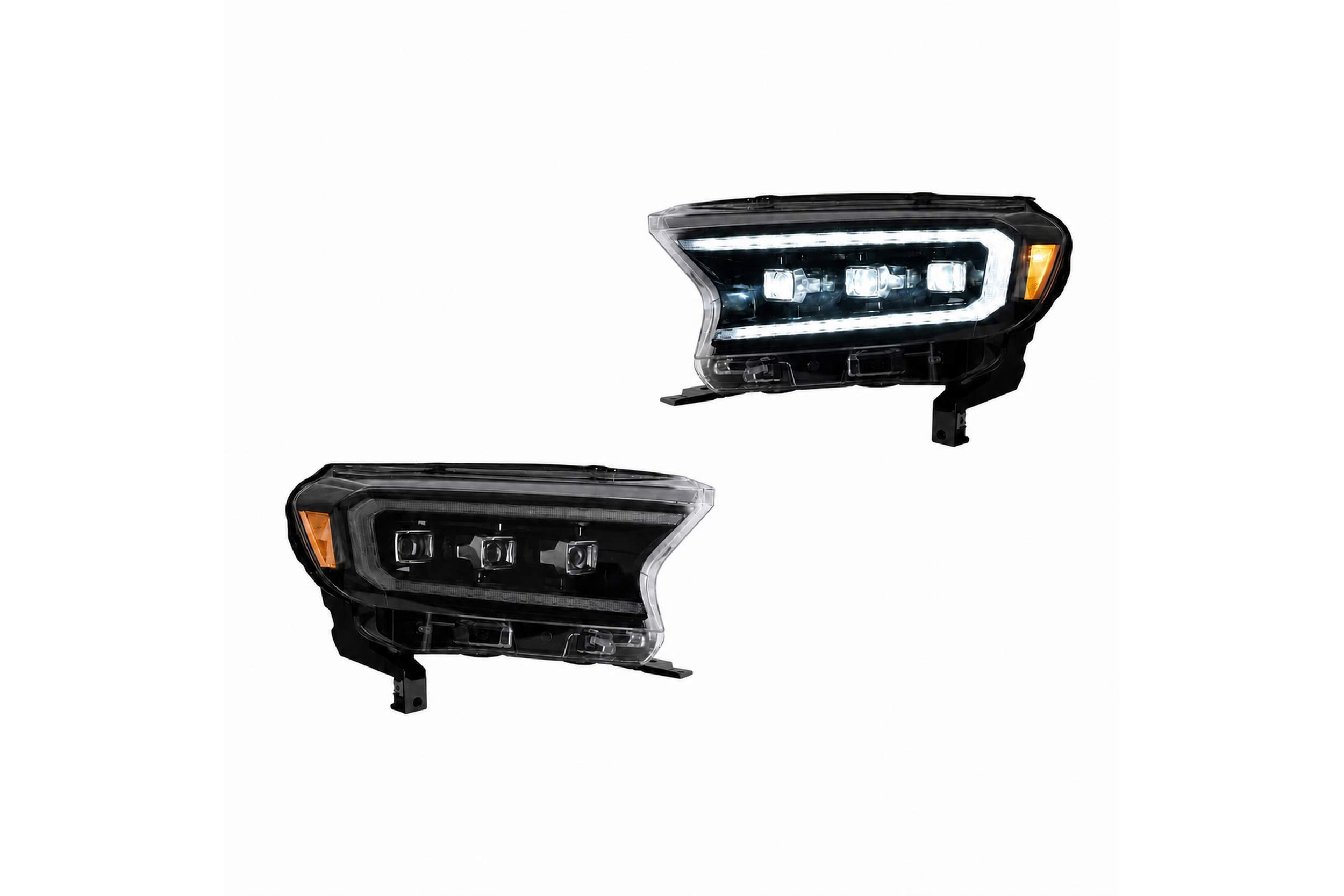 15-21 Ford Ranger International: LED Projector Headlights - Black/Amber