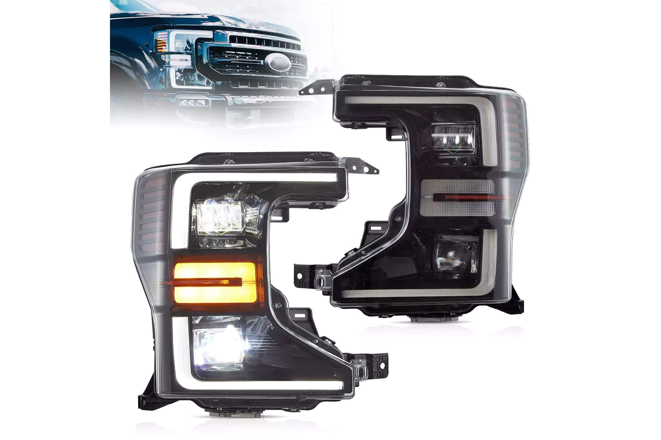 20-22 Ford Super Duty: LED Projector Headlights - Black photo 4
