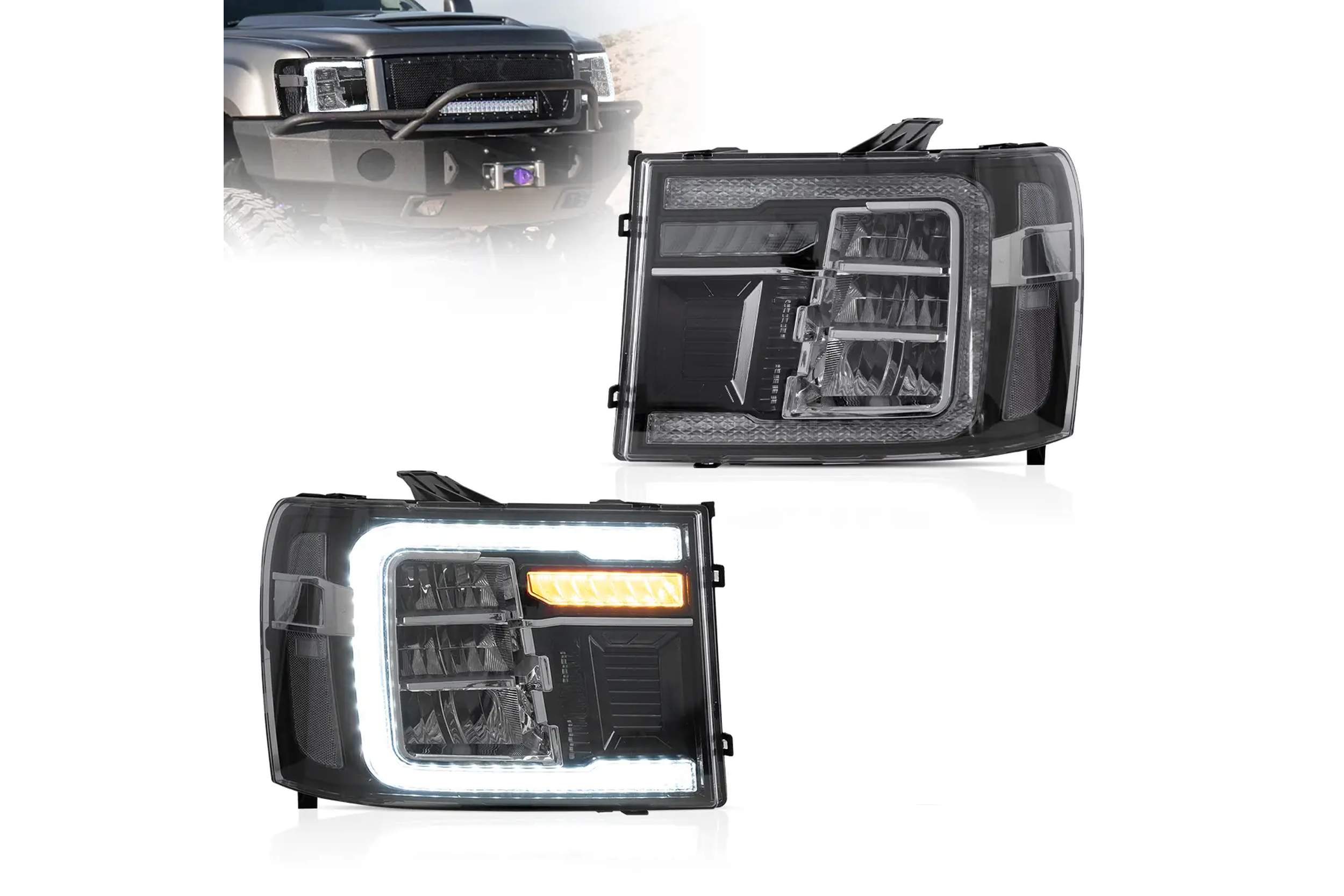 07-14 GMC Sierra: LED Headlights - Chrome photo 4