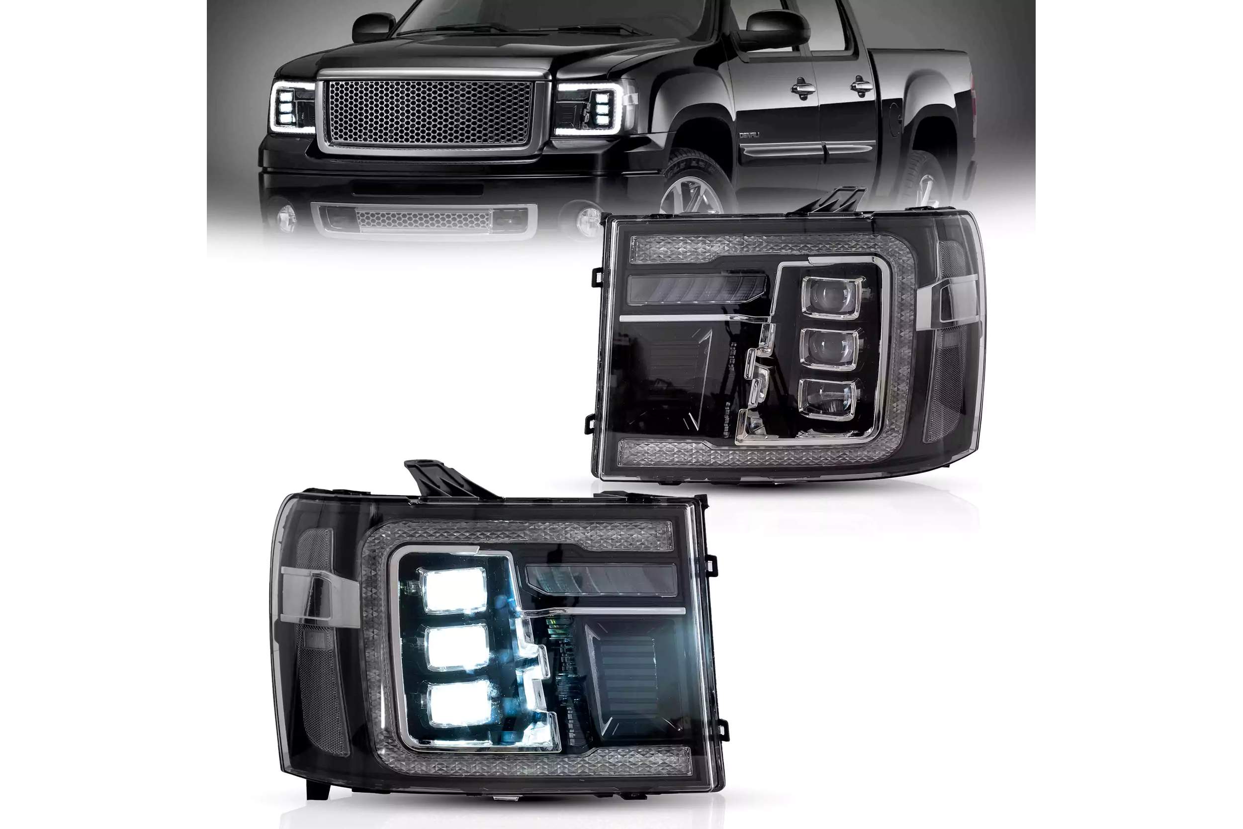 07-14 GMC Sierra: LED Projector Headlights - Black photo 2