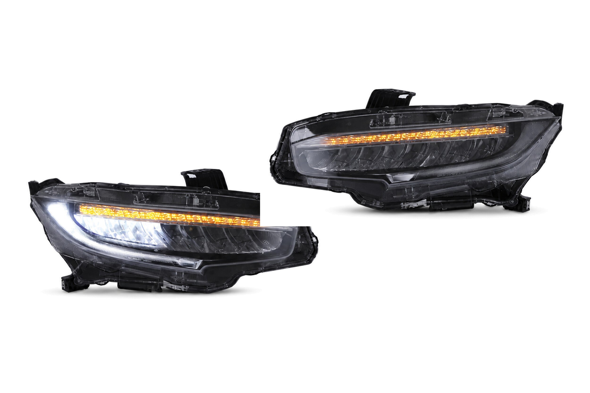 16-21 Honda Civic: LED Headlights - Chrome