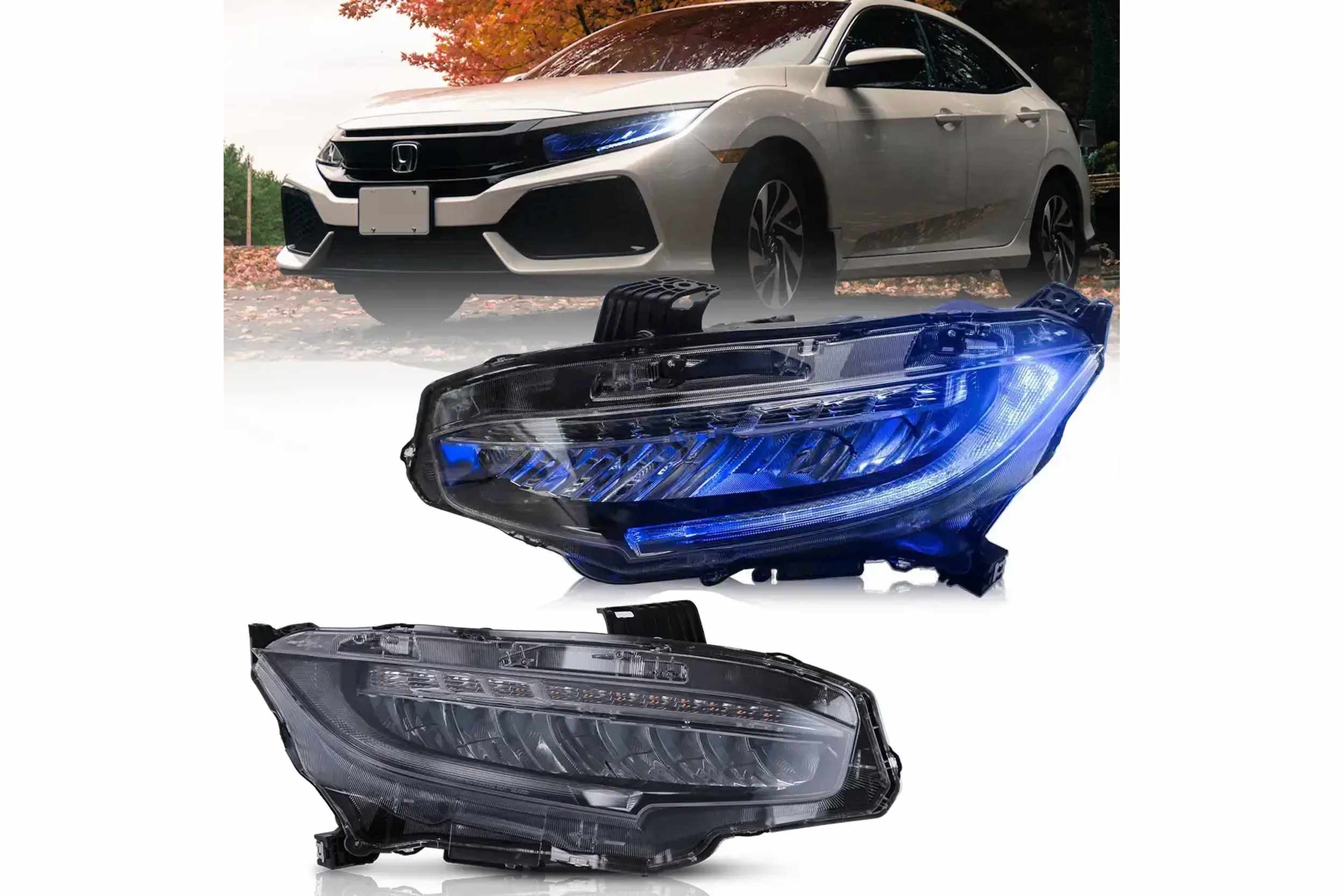 16-21 Honda Civic: LED Headlights - Blue photo 2
