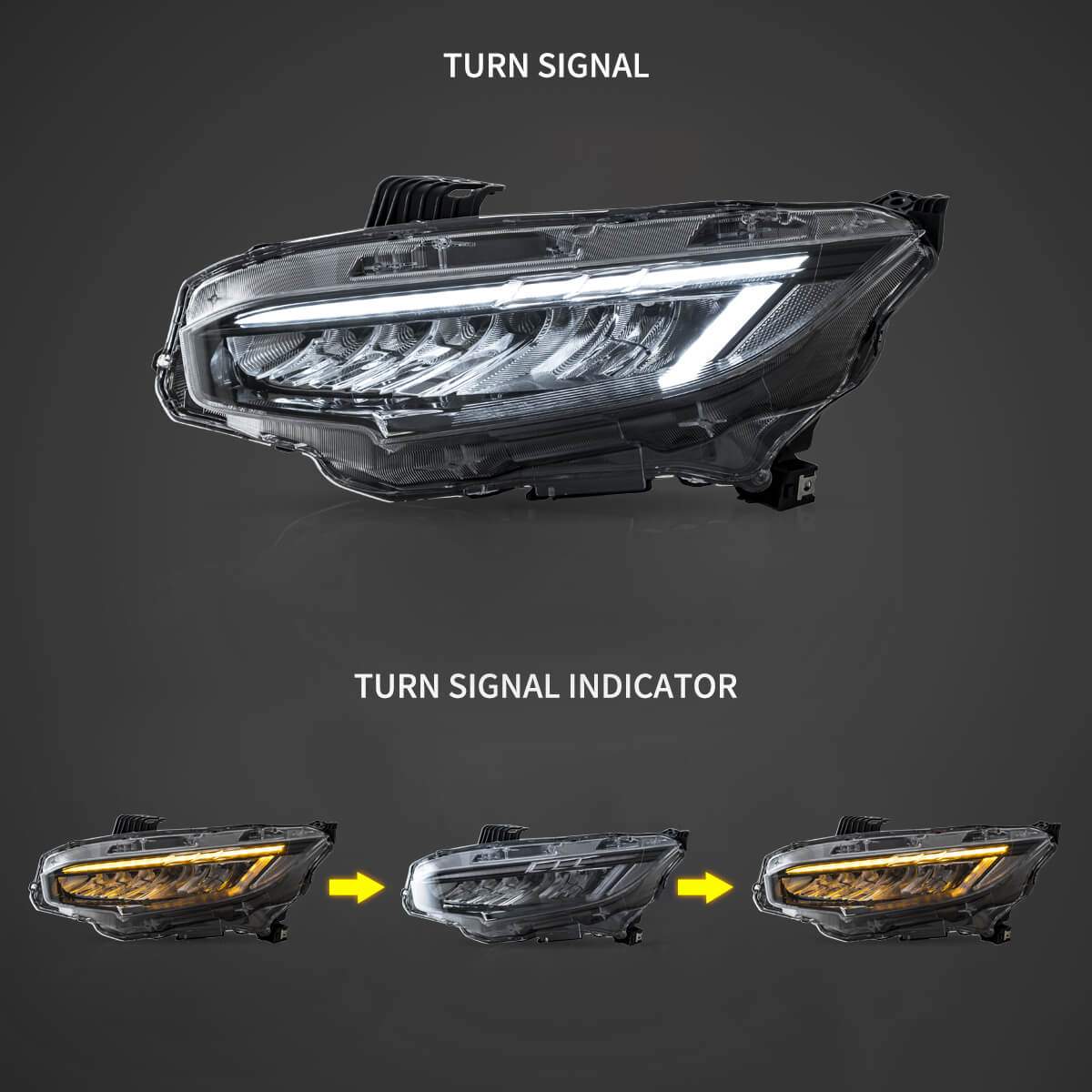 16-21 Honda Civic: LED Headlights - Chrome photo 4