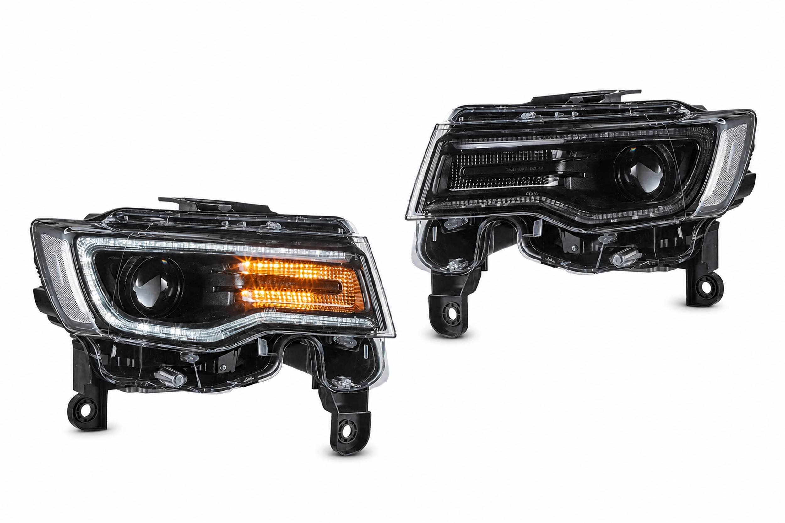 14-22 Jeep Grand Cherokee: LED Projector Headlights - Black/Clear
