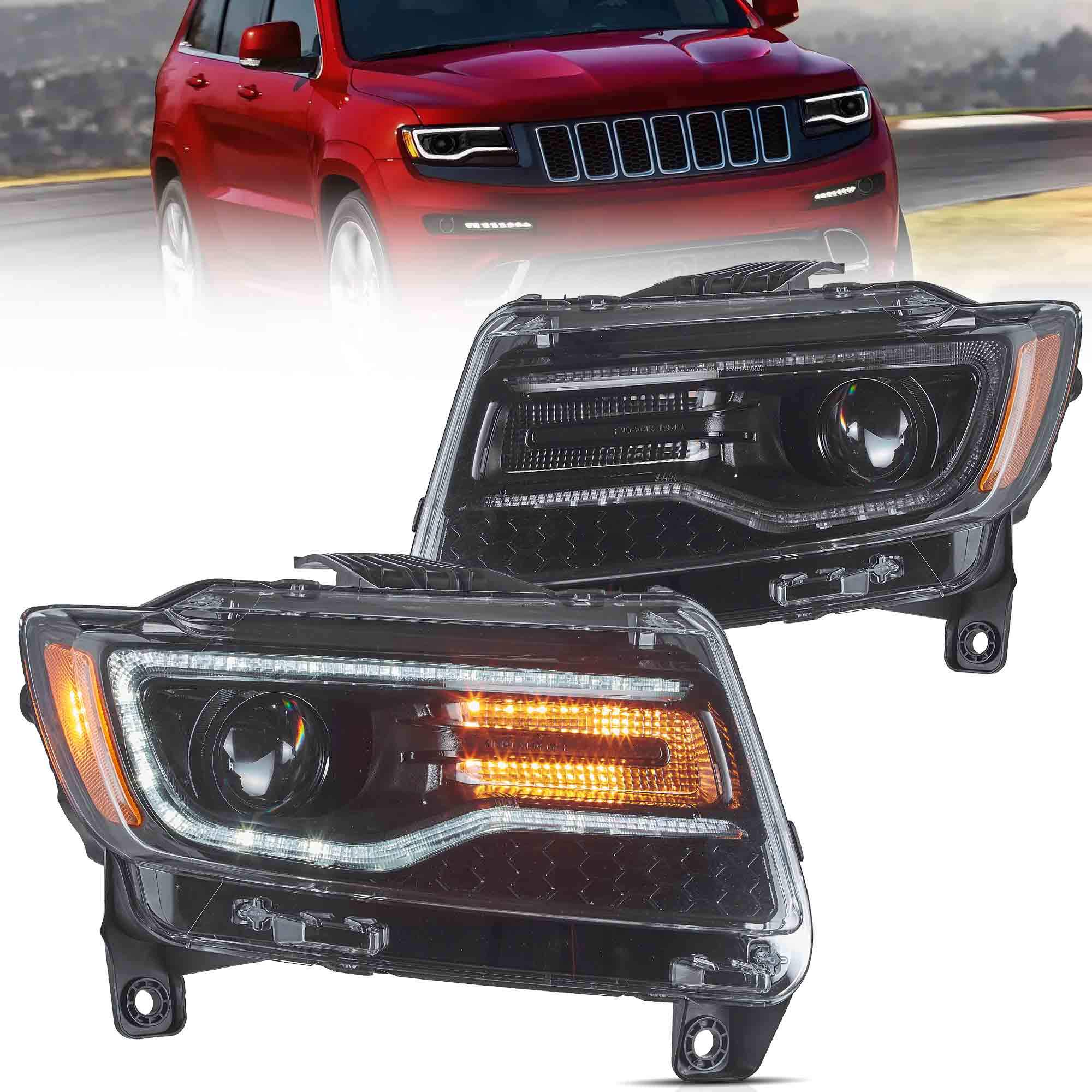 11-13 Jeep Grand Cherokee: LED Projector Headlights - Black photo 2