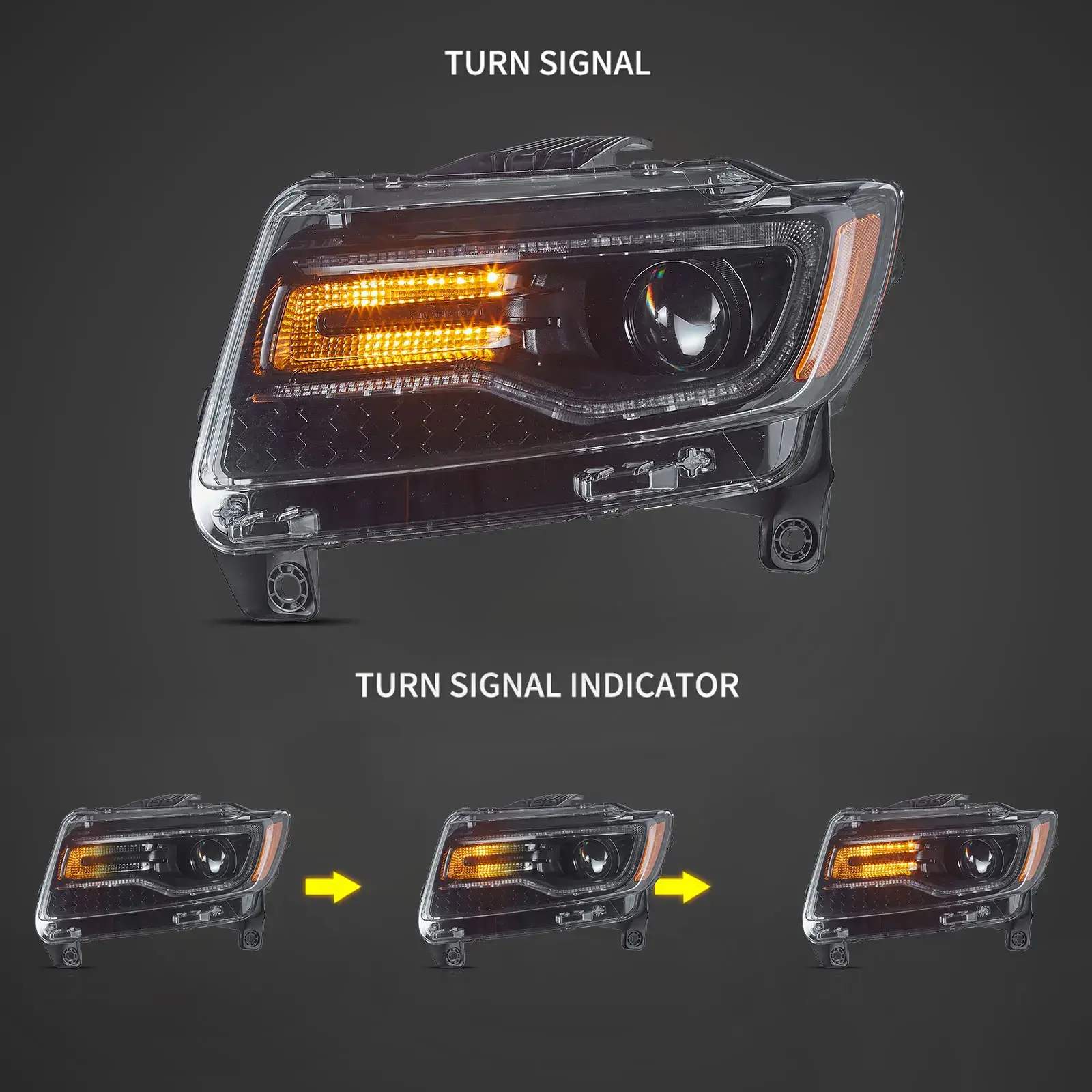 11-13 Jeep Grand Cherokee: LED Projector Headlights - Black photo 4