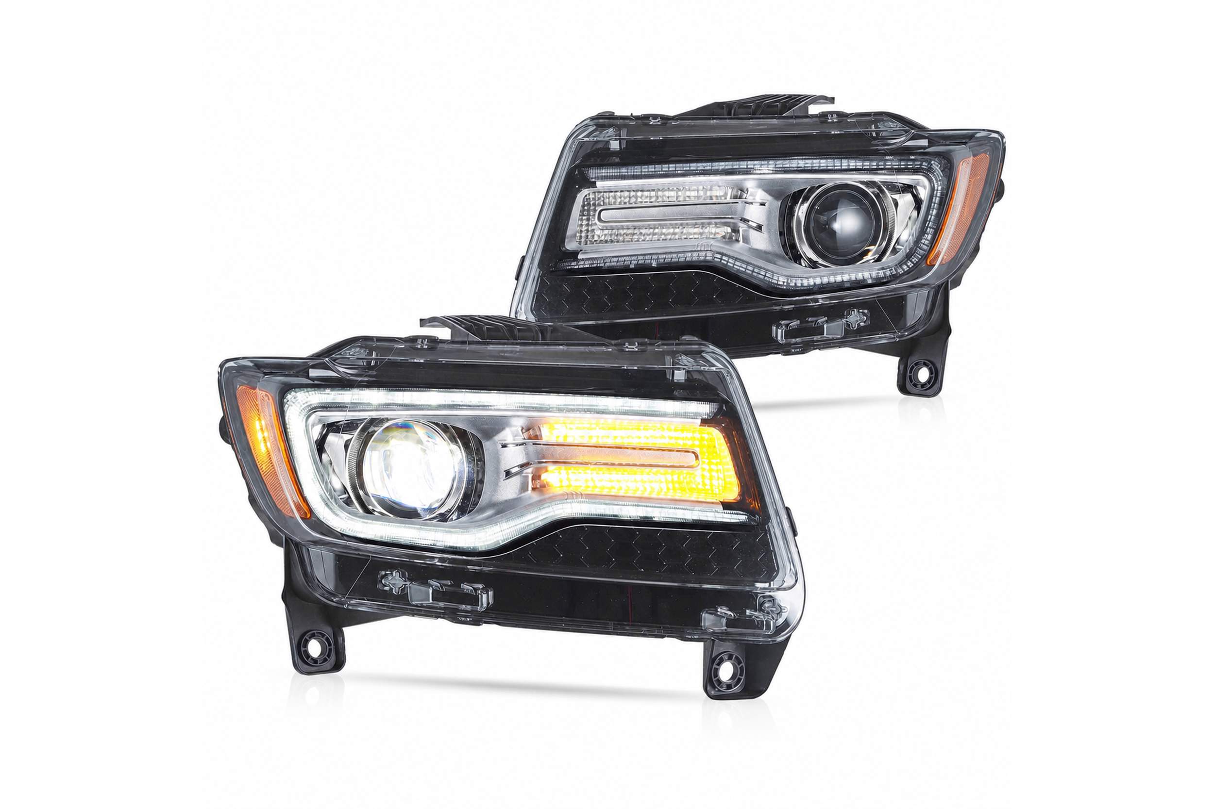 11-13 Jeep Grand Cherokee: LED Projector Headlights - Chrome