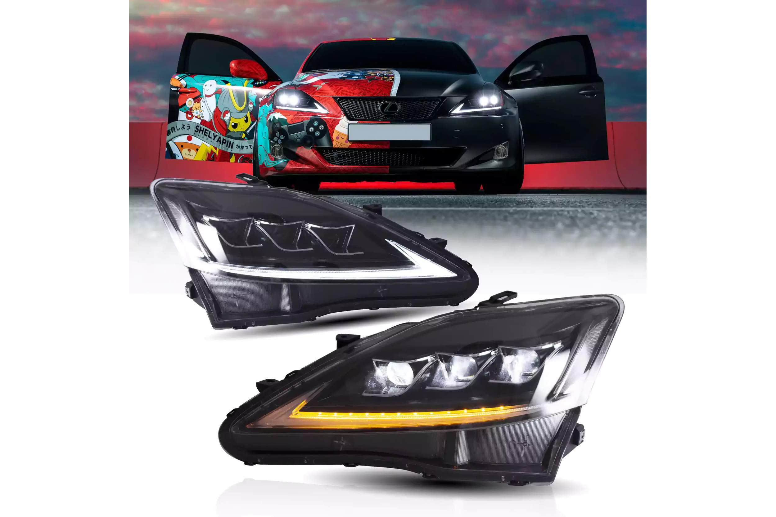 05-12 Lexus IS220d: LED Projector Headlights - Clear Reflector photo 2