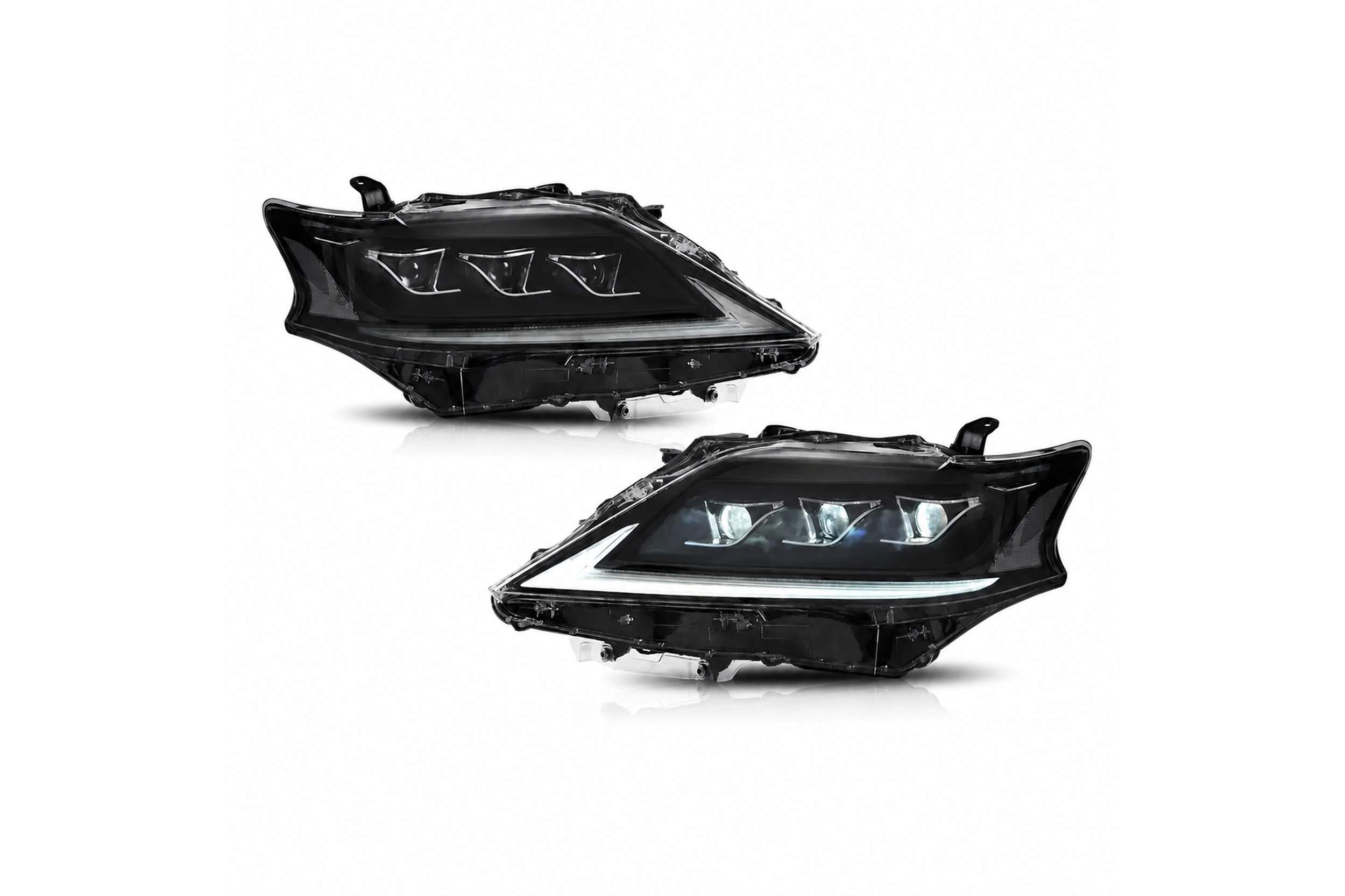 13-15 Lexus RX270: LED Matrix Projector Headlights - Black/Amber
