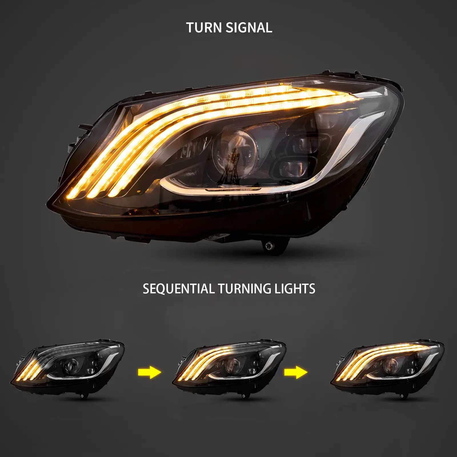 15-21 Mercedes-Benz C-Class Coupe/Cabriolet: LED Matrix Projector Headlights - Black photo 4