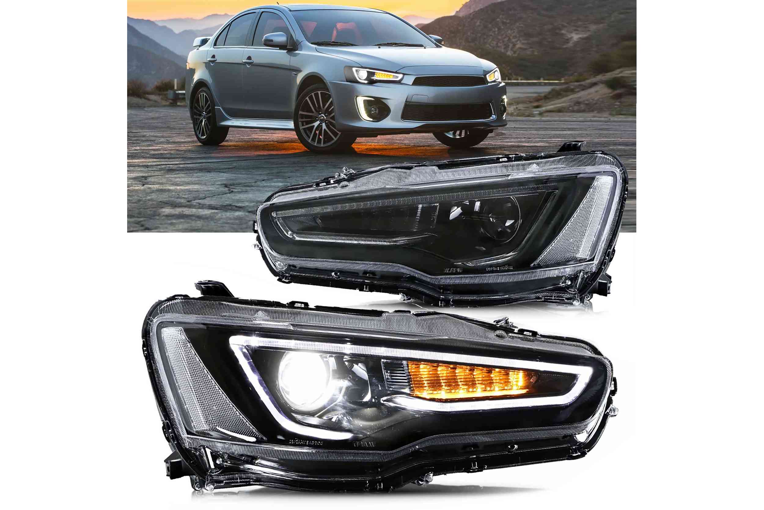 07-12 Mitsubishi Lancer: Winjet Fog Lights - Clear photo 2