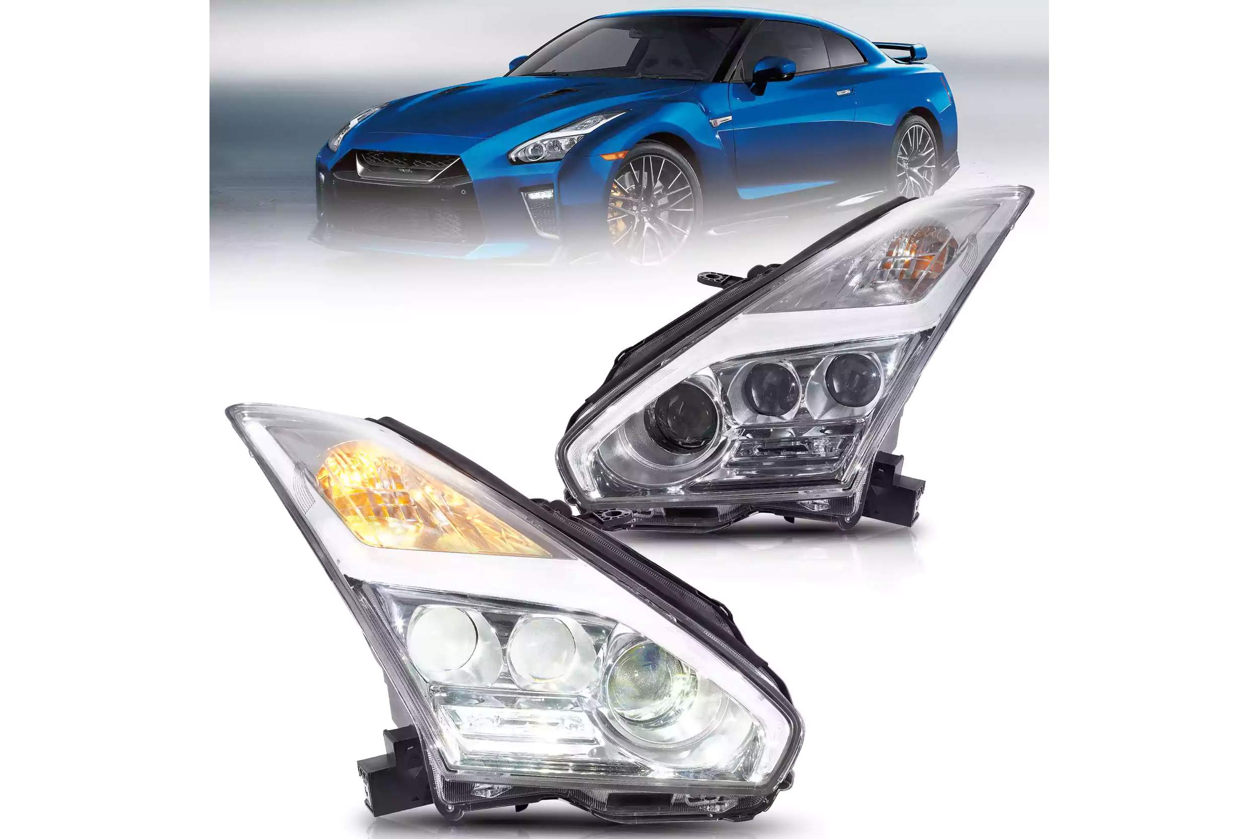 08-23 Nissan GT-R: LED Projector Headlights - Chrome photo 2