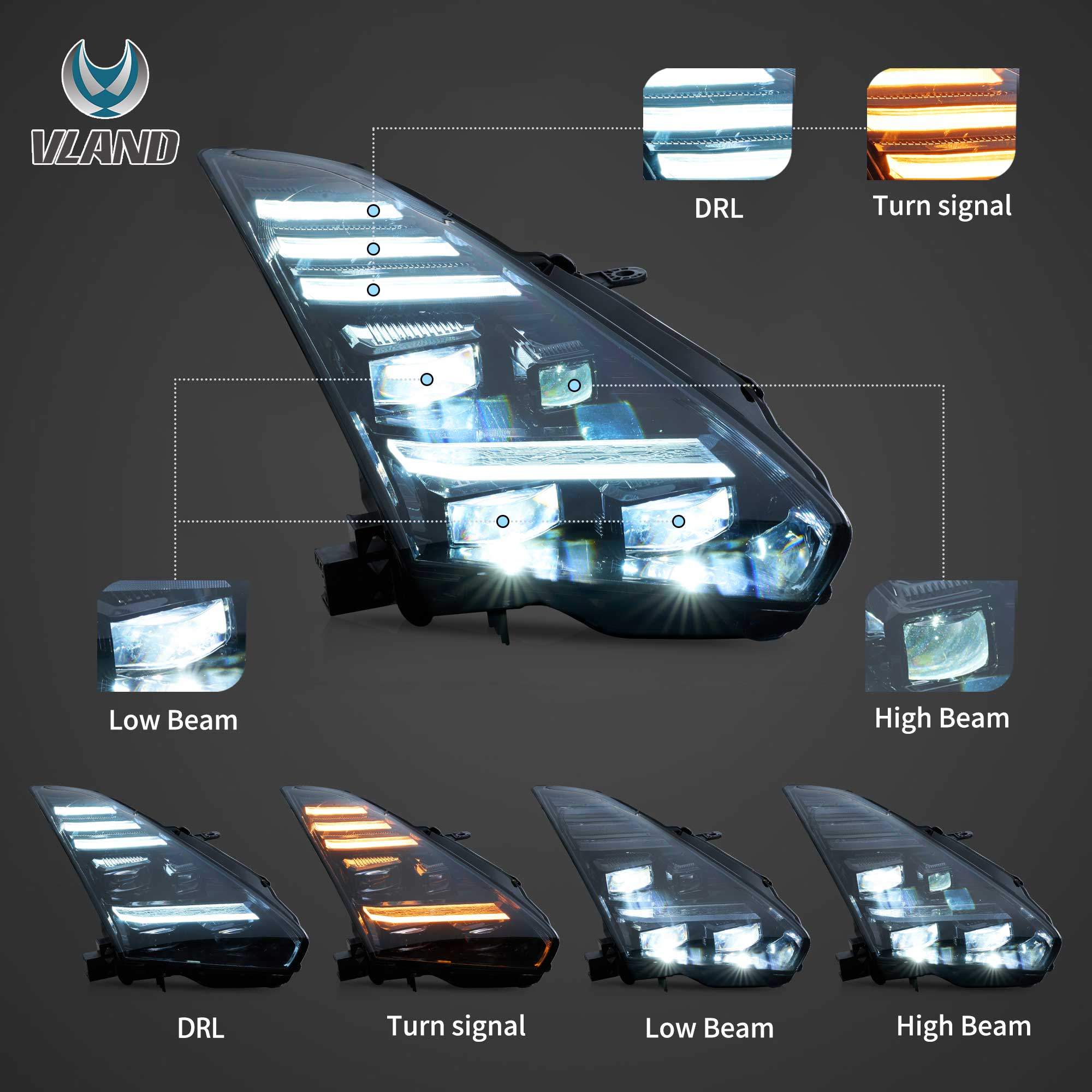 08-23 Nissan GT-R: LED Projector Headlights - Black photo 3