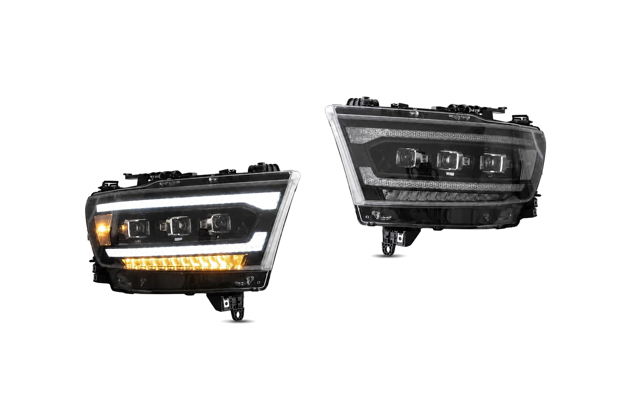 19-22 Ram 1500: LED Projector Headlights - Black/Clear