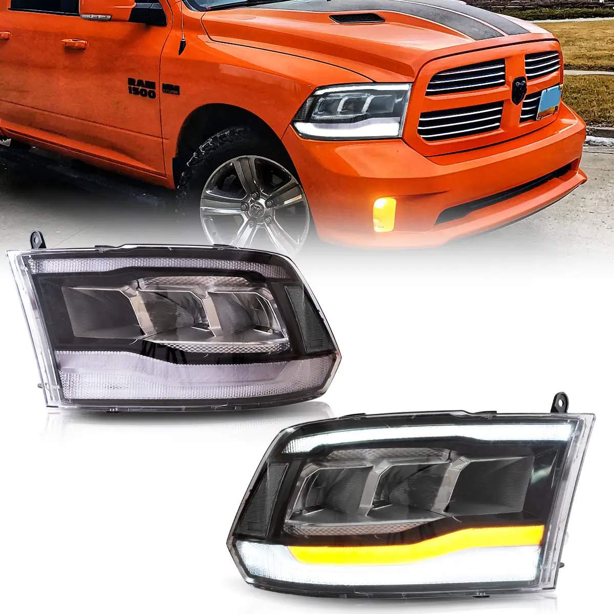 19-22 Ram 1500 Classic: LED Headlights - Clear photo 2