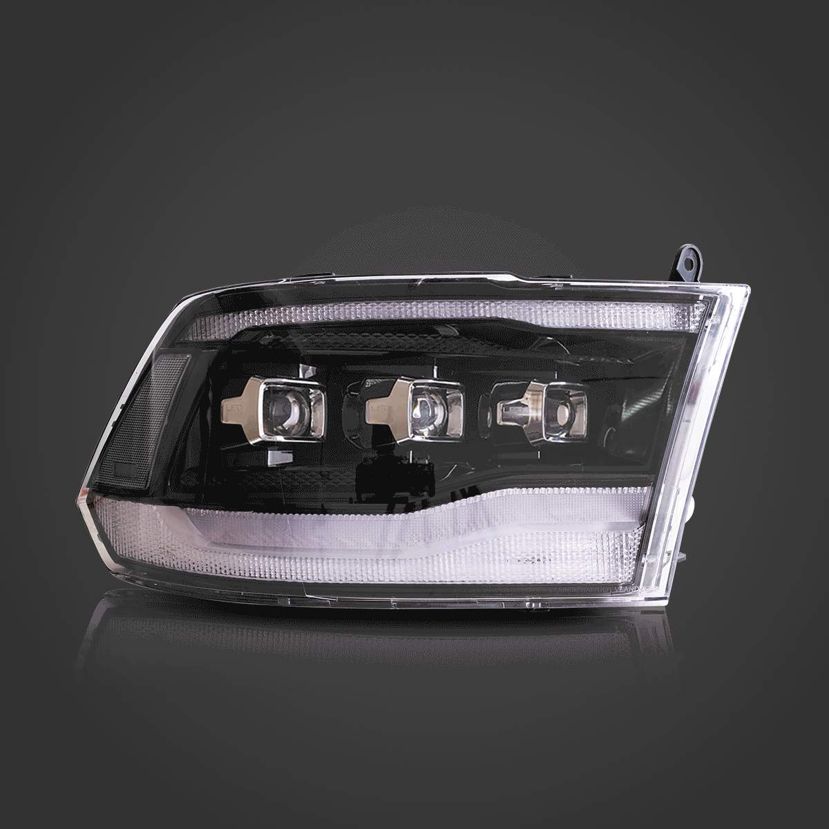 19-21 Ram 1500 Classic: LED Matrix Projector Headlights - Black/Amber photo 4