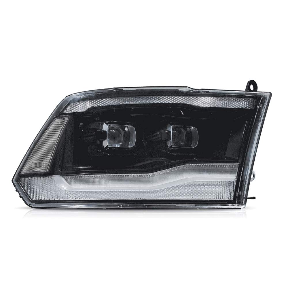 19-21 Ram 1500 Classic: LED Projector Headlights - Black/Amber photo 4