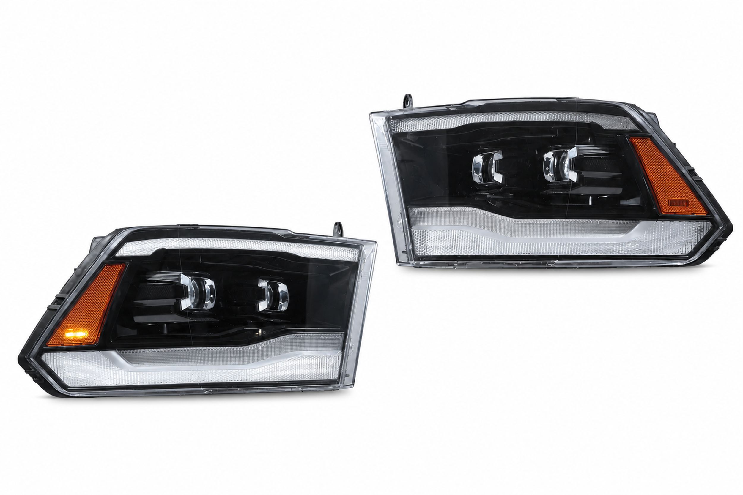19-21 Ram 1500 Classic: LED Projector Headlights - Black/Clear