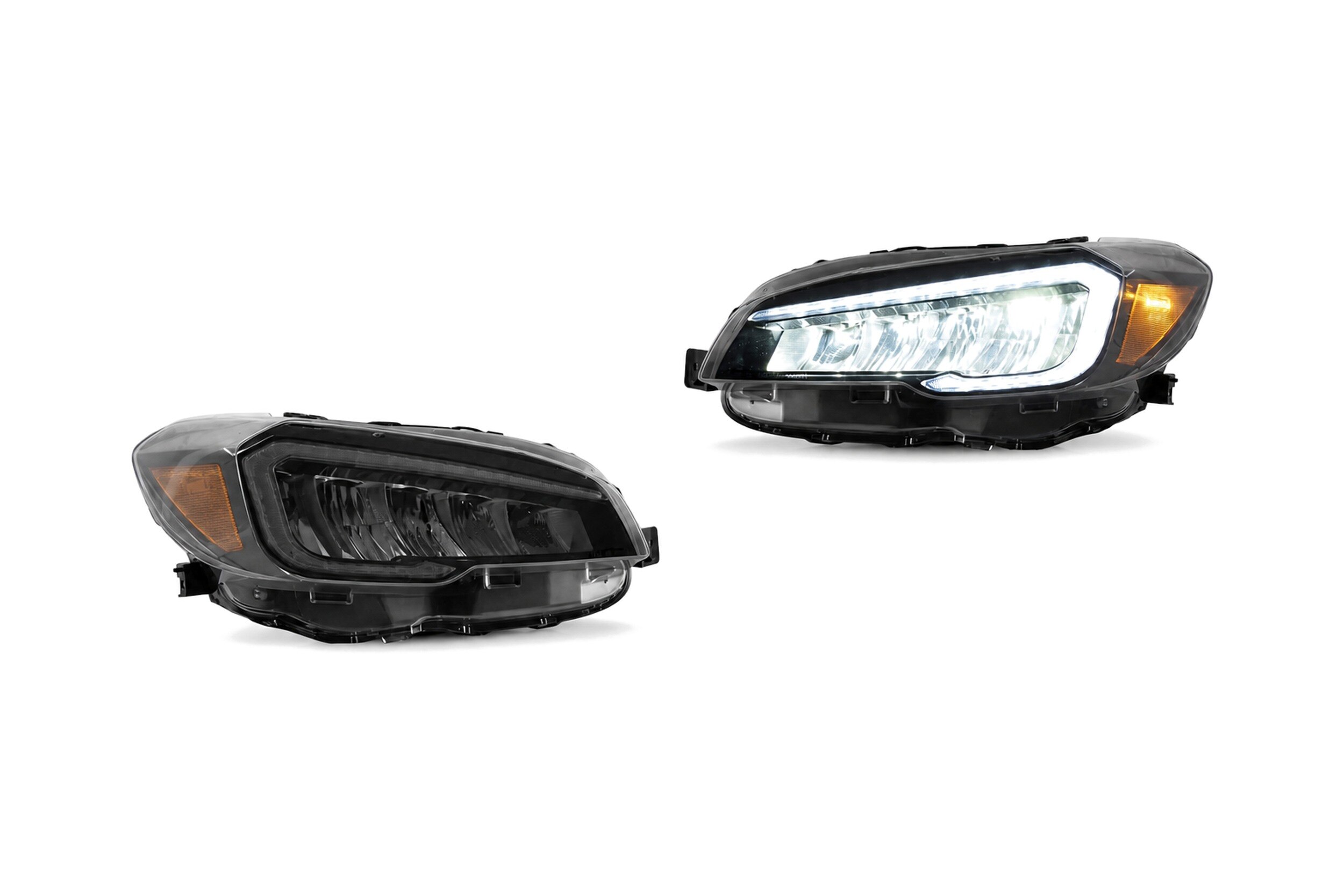 15-21 Subaru WRX: LED Headlights - Chrome/Amber Reflector