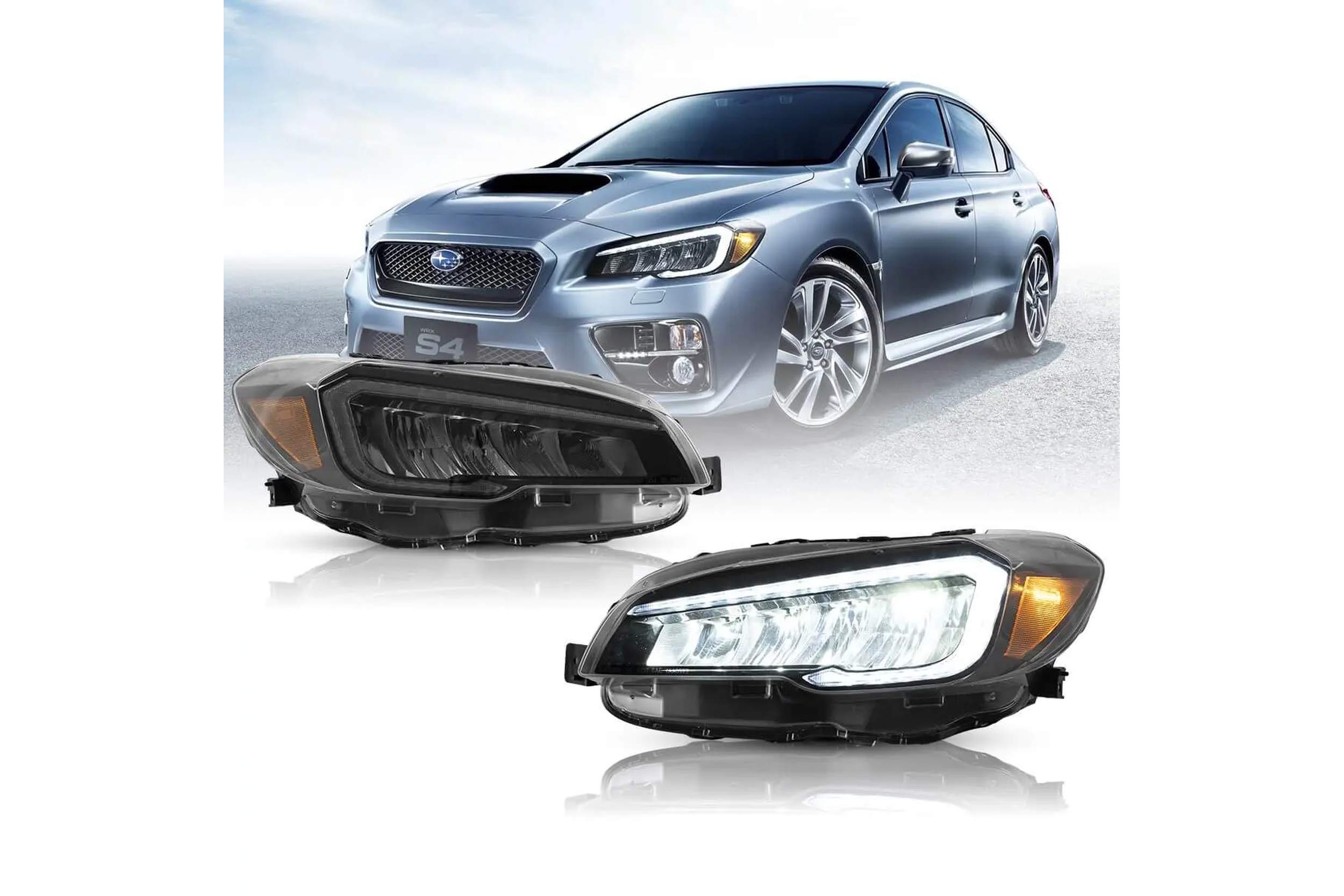 15-21 Subaru WRX: LED Headlights - Chrome/Amber Reflector photo 4