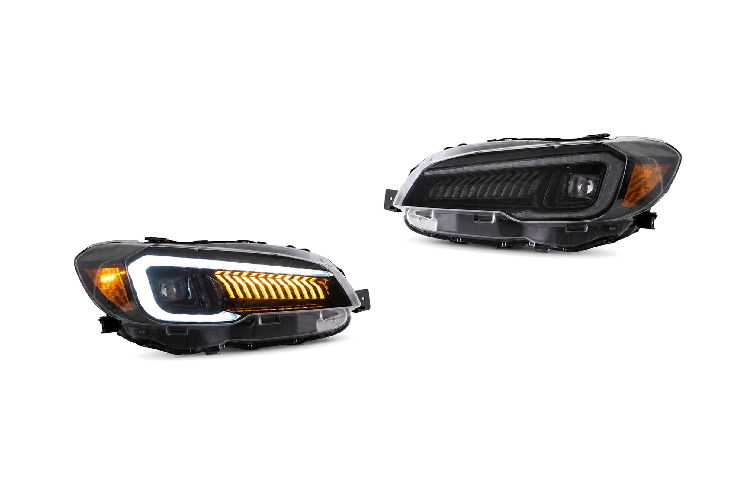 15-21 Subaru WRX: LED Projector Headlights - Black/Amber-Reflector