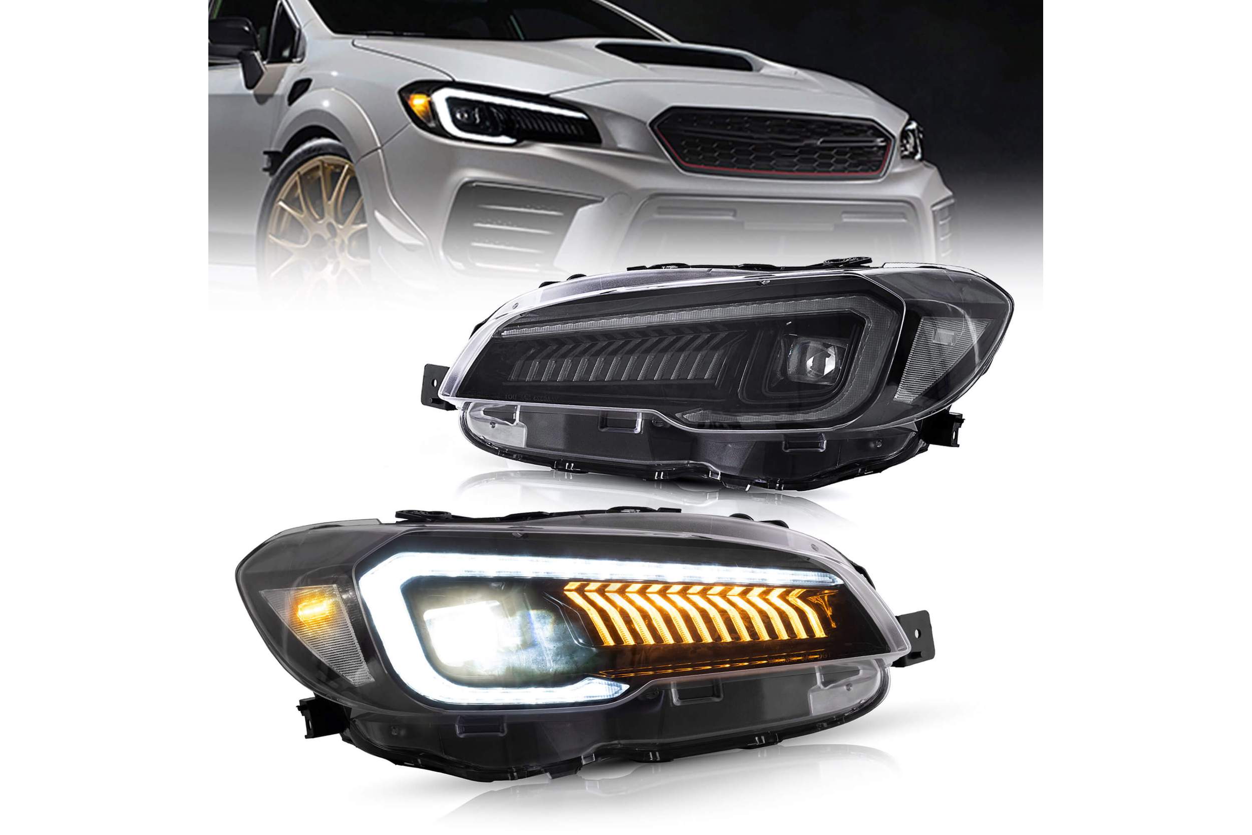 15-21 Subaru WRX: LED Projector Headlights - Black/Clear Reflector photo 2