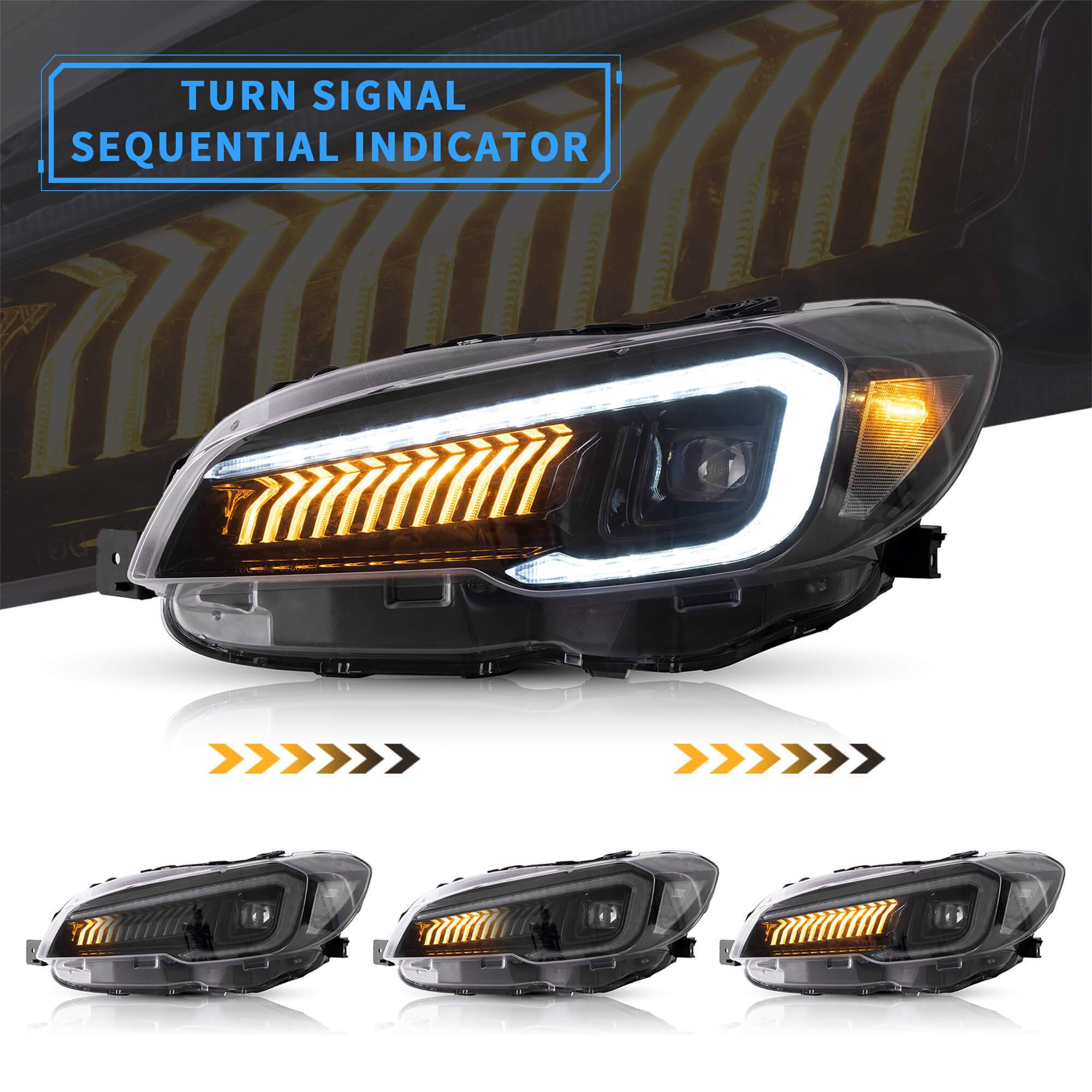 15-21 Subaru WRX: LED Projector Headlights - Black/Clear Reflector photo 4