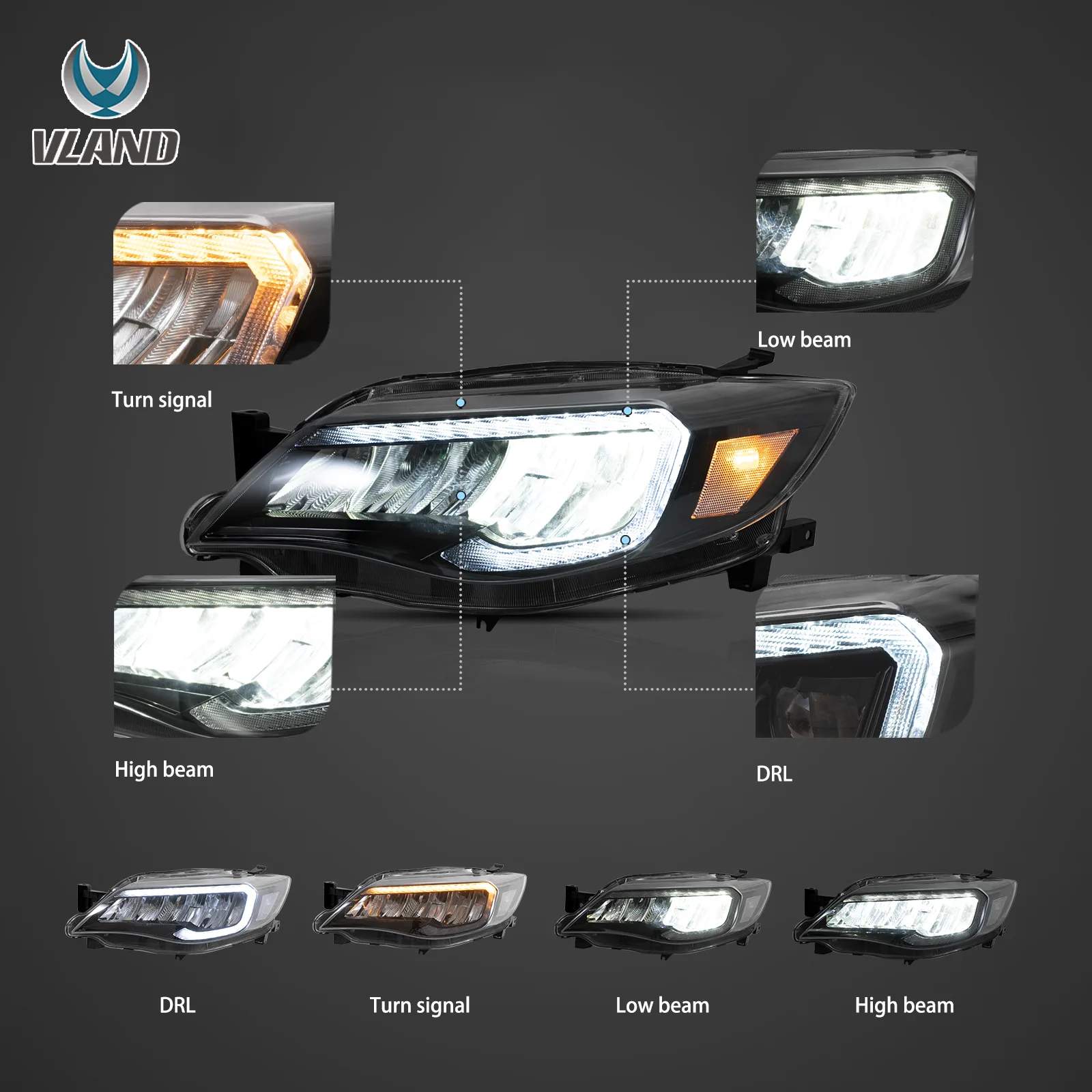 08-14 Subaru WRX: LED Headlights - Chrome photo 2