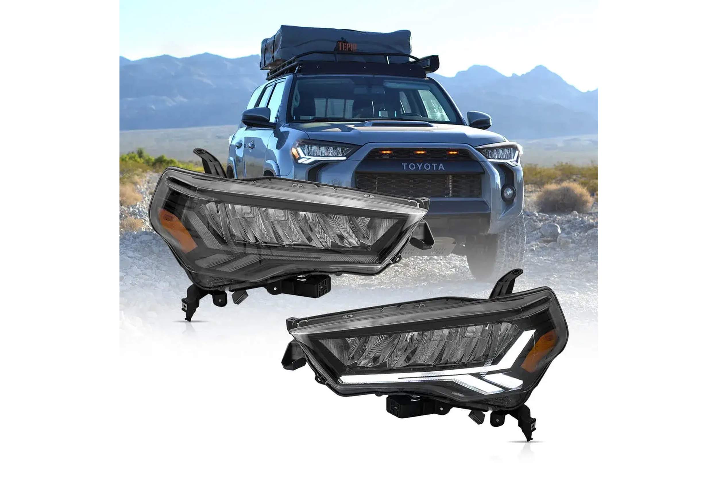 14-24 Toyota 4Runner: LED Headlights - Chrome/Amber photo 4
