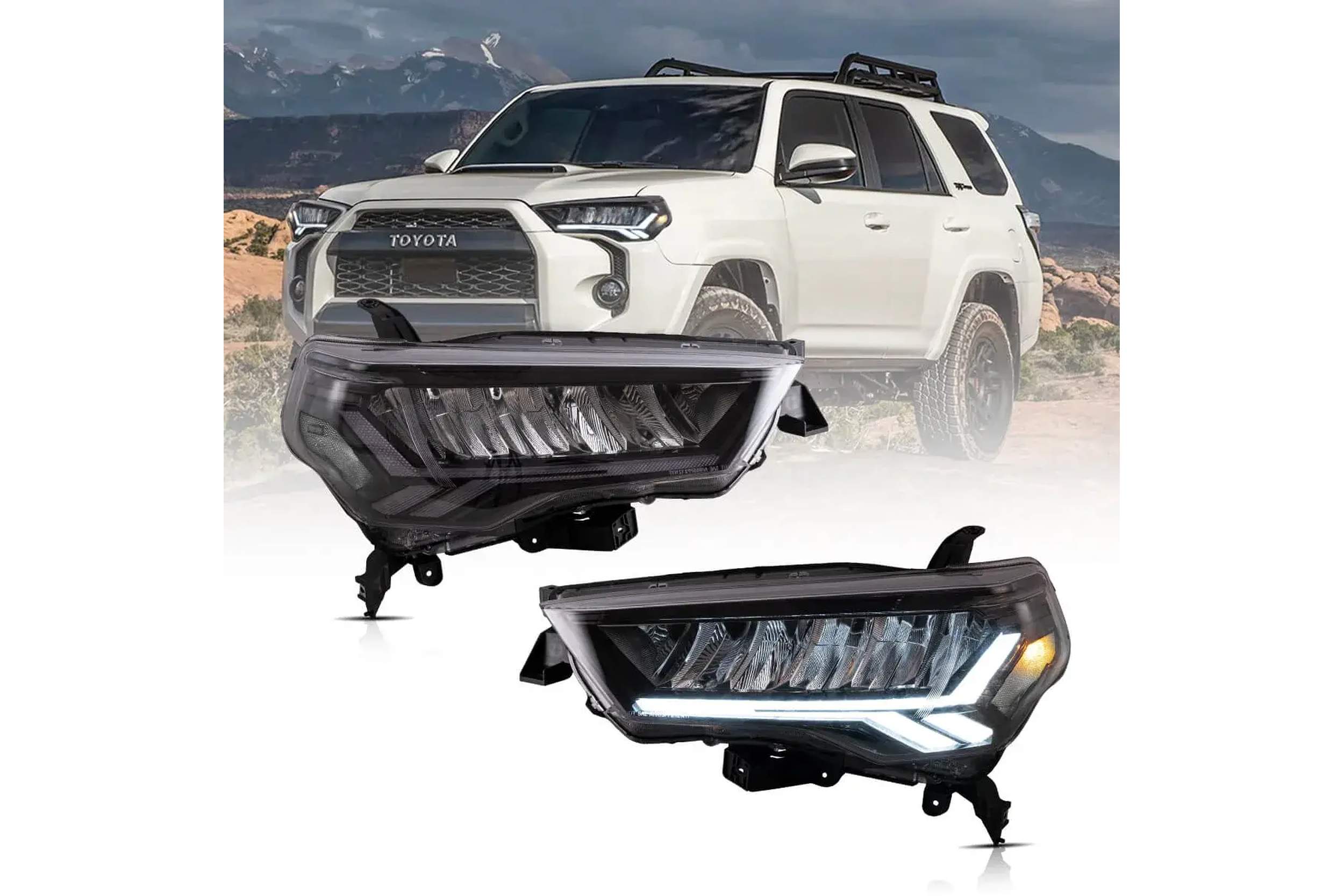 14-24 Toyota 4Runner: LED Headlights - Chrome/Clear photo 2