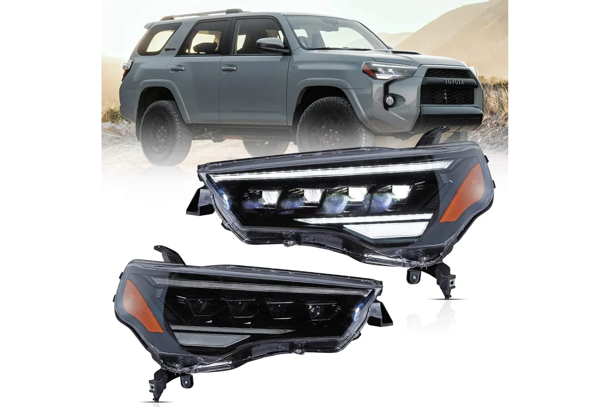 14-24 Toyota 4Runner: LED Projector Headlights 4-Piece - Black photo 4
