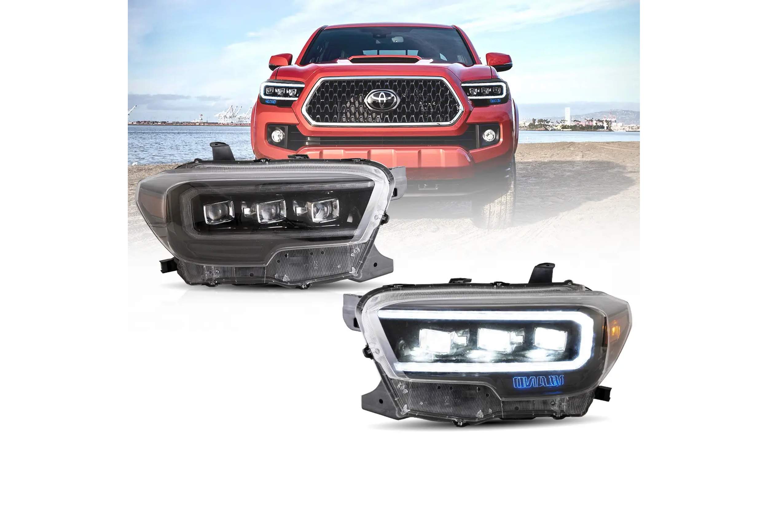 16-23 Toyota Tacoma: LED Projector Headlights - Black/Clear photo 4