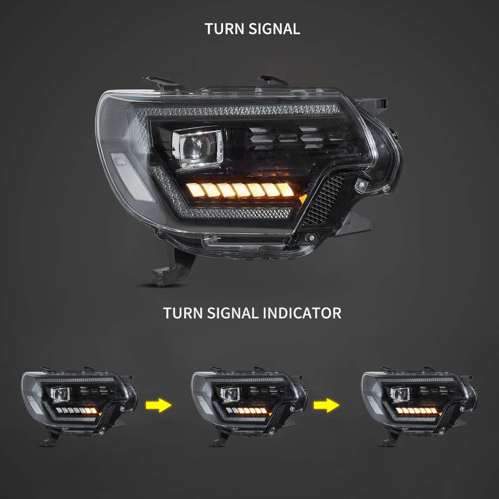 12-15 Toyota Tacoma: LED Projector Headlights - Black photo 3
