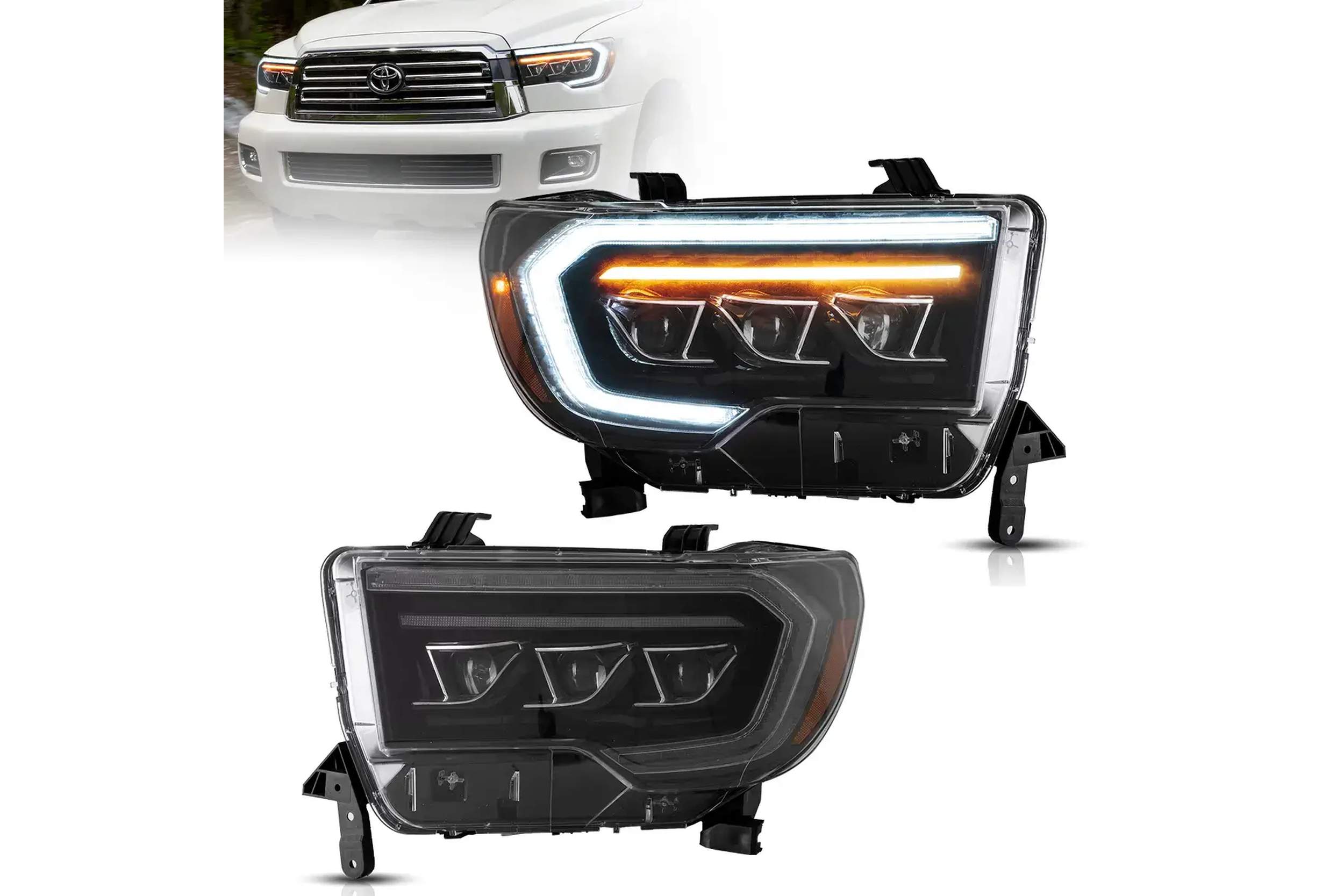 07-13 Toyota Tundra: LED Matrix Projector Headlights - Black photo 4