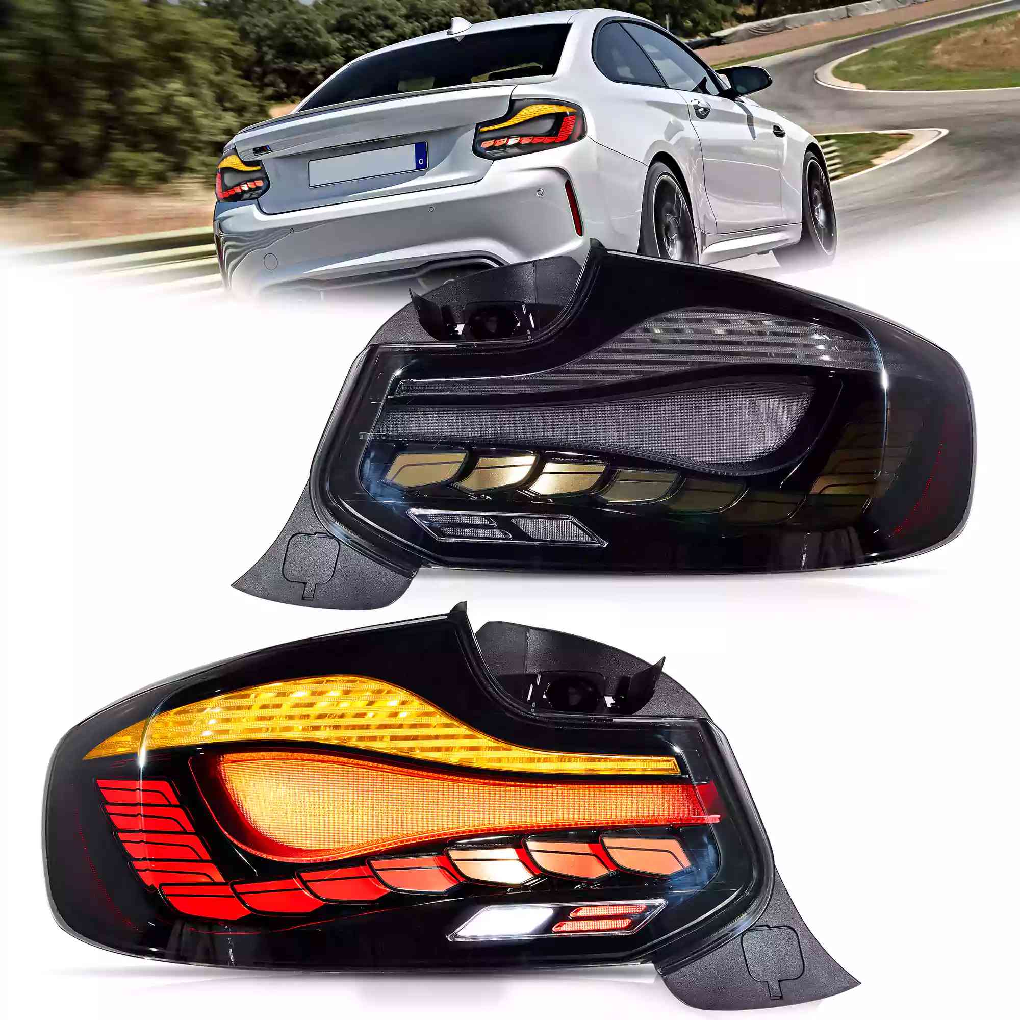 14-21 BMW 2-Series: OLED Tail Lights - Smoked photo 2