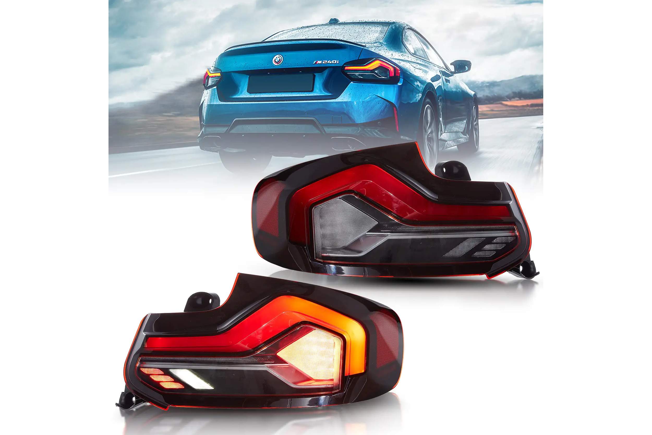 14-21 BMW 2-Series: LED Tail Lights - Red/Clear photo 2