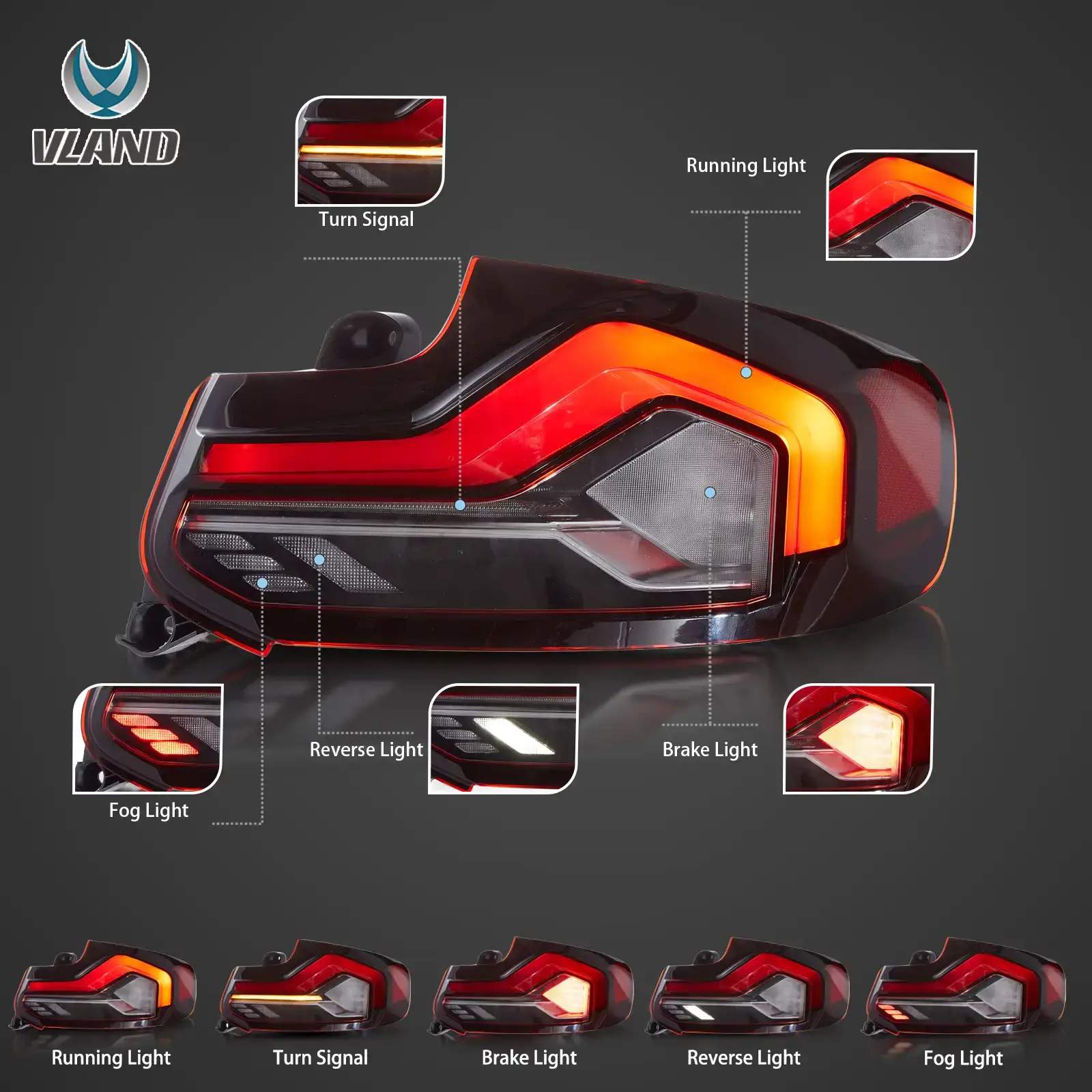 14-21 BMW 2-Series: LED Tail Lights - Red/Clear photo 3