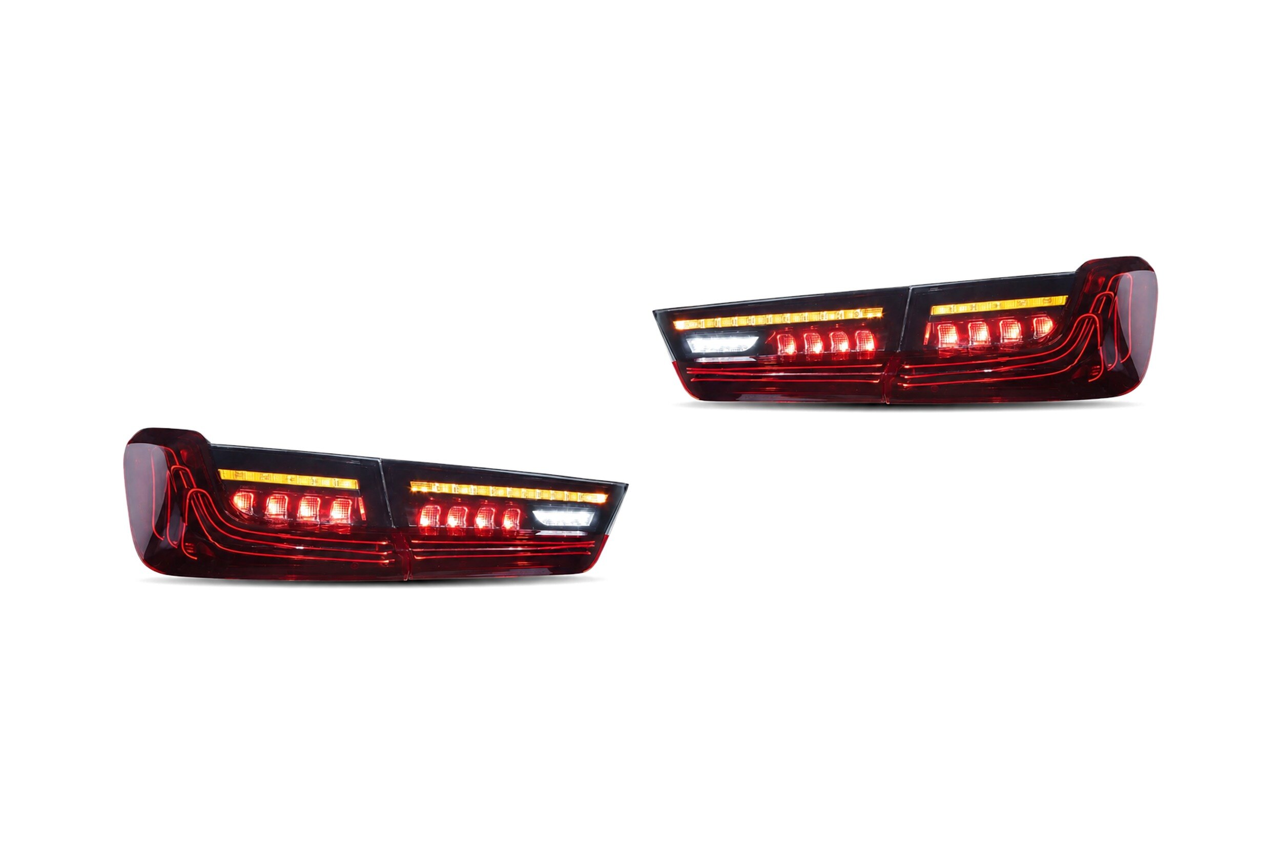 19-24 BMW 3-Series: LED Laser Tail Lights - Red/Smoked