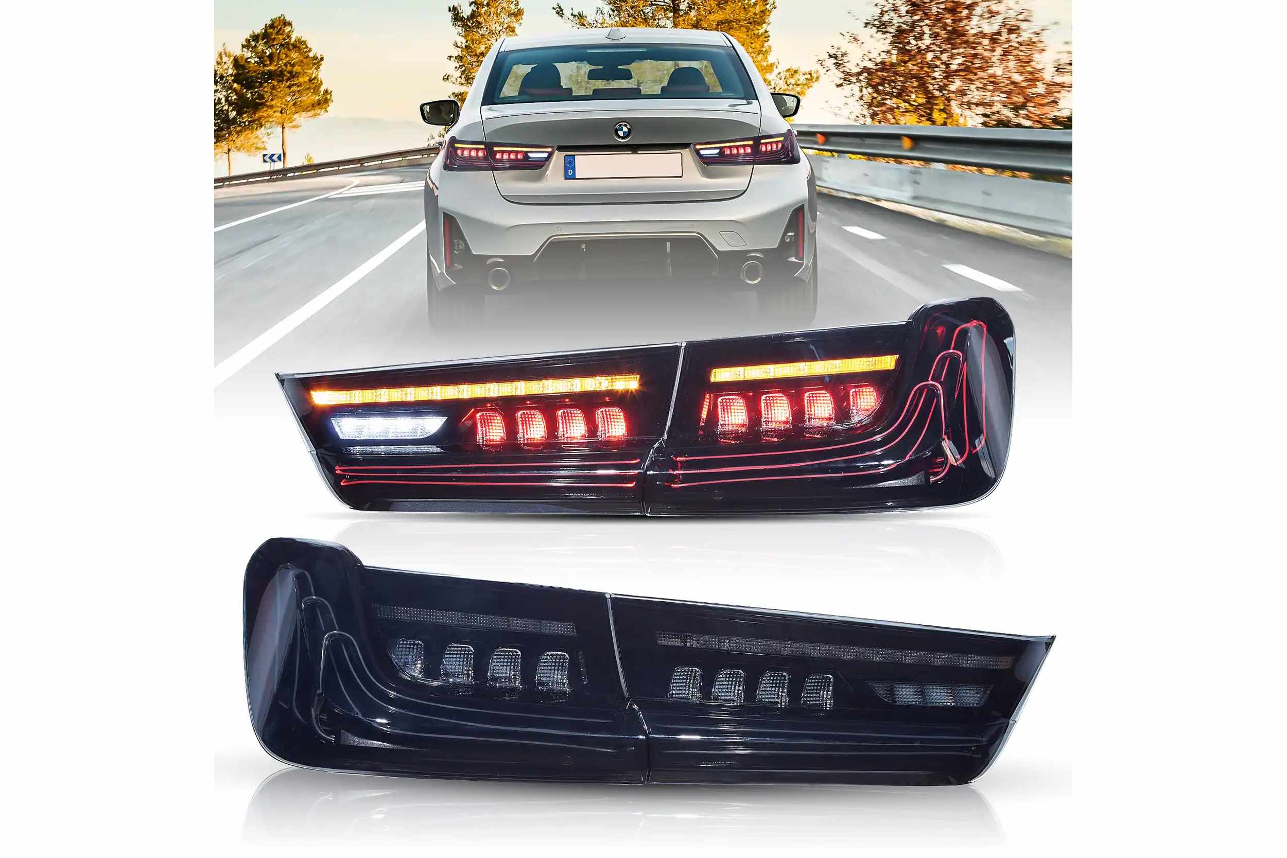 19-24 BMW 3-Series: LED Laser Tail Lights - Smoked photo 2
