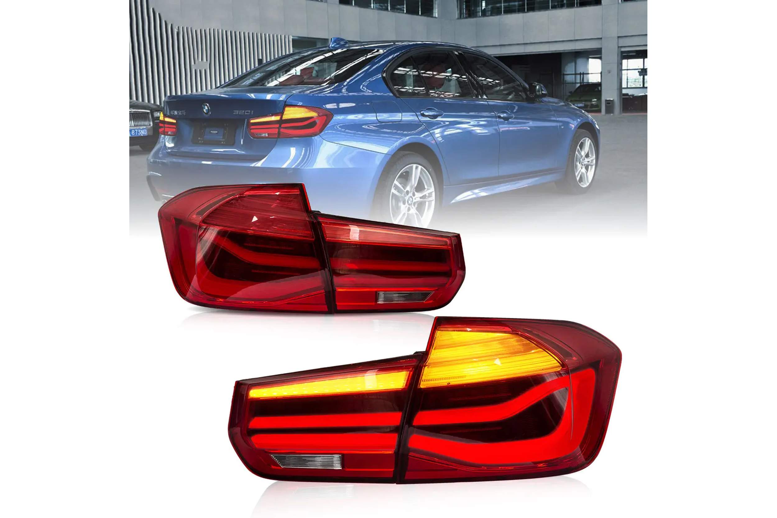 12-19 BMW 3-Series: LED Tail Lights - Amber/Red photo 2