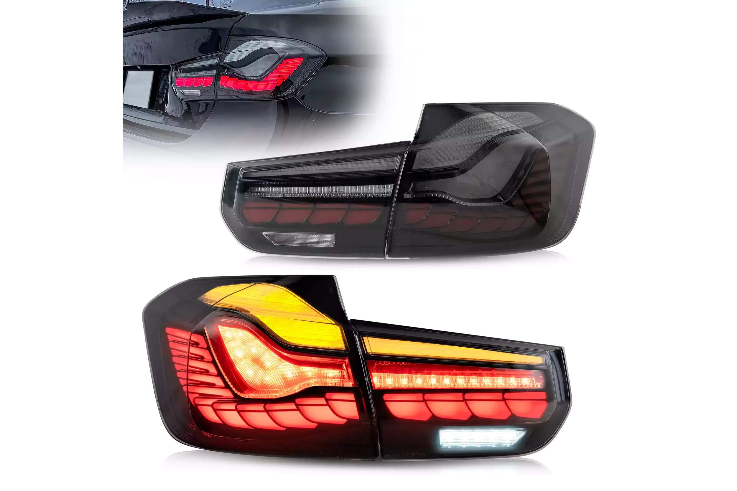 12-19 BMW 3-Series: LED Tail Lights GTS Style - Smoked photo 4