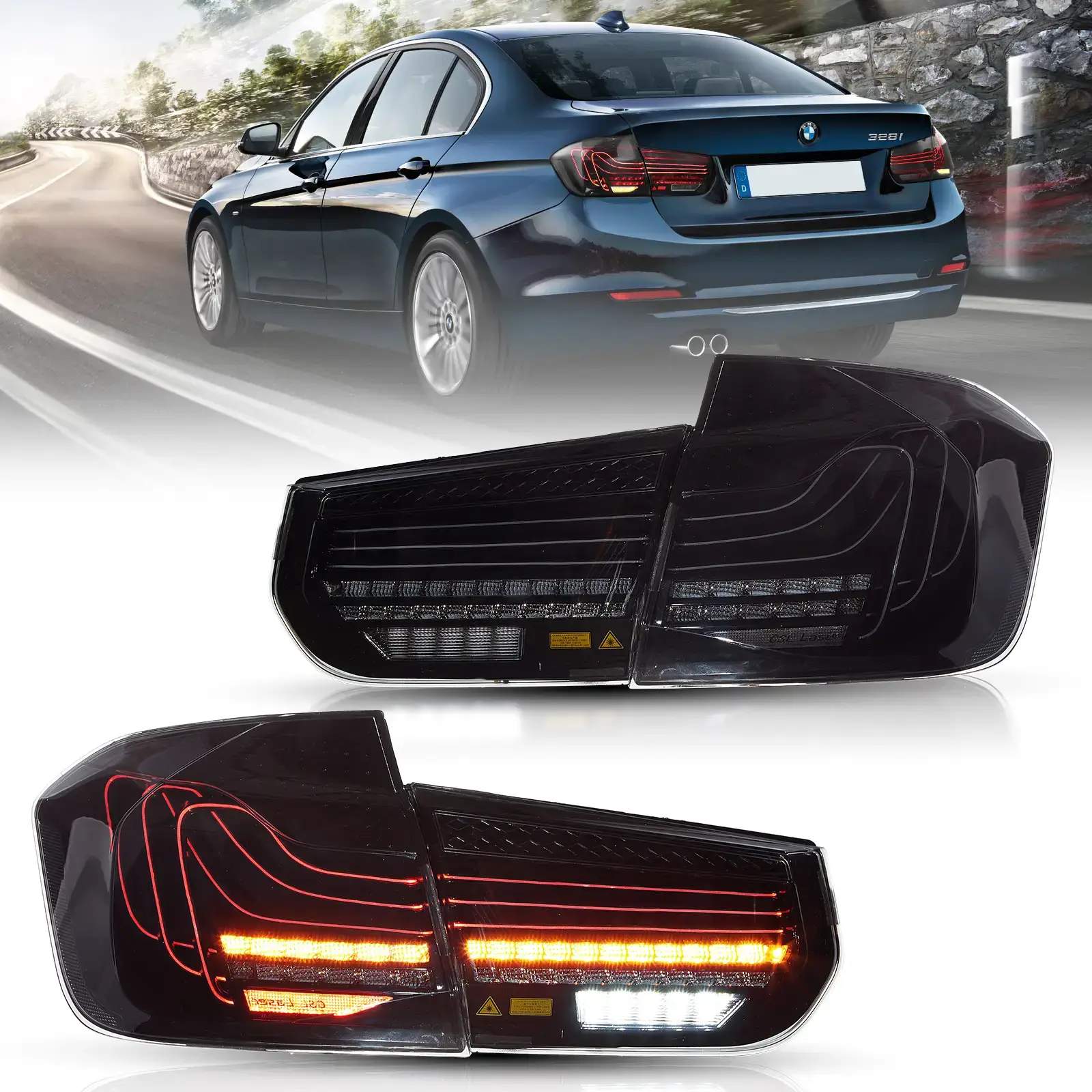 12-19 BMW 3-Series: LED Laser Tail Lights - Red photo 3