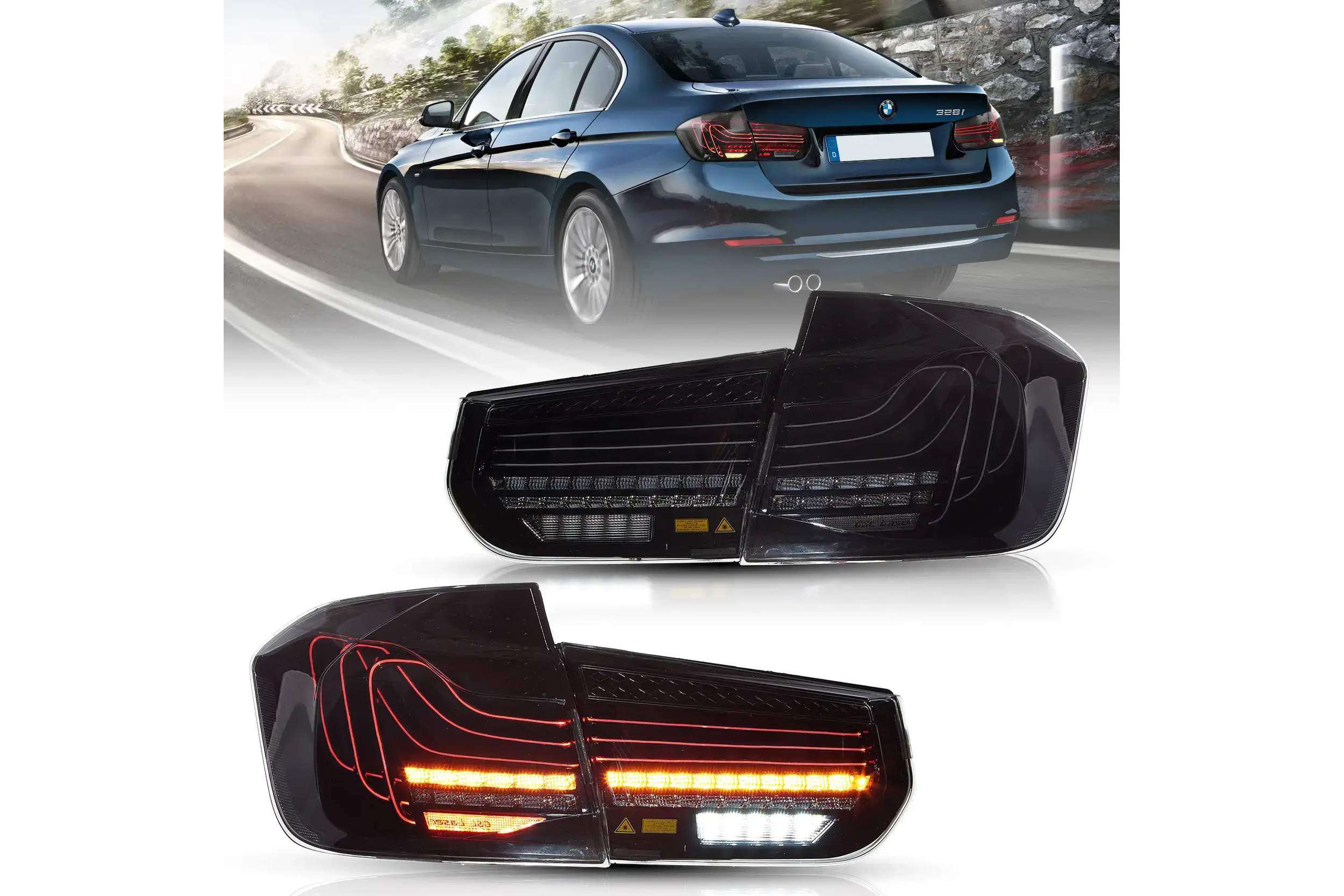 12-19 BMW 3-Series: LED Laser Tail Lights - Smoked photo 2